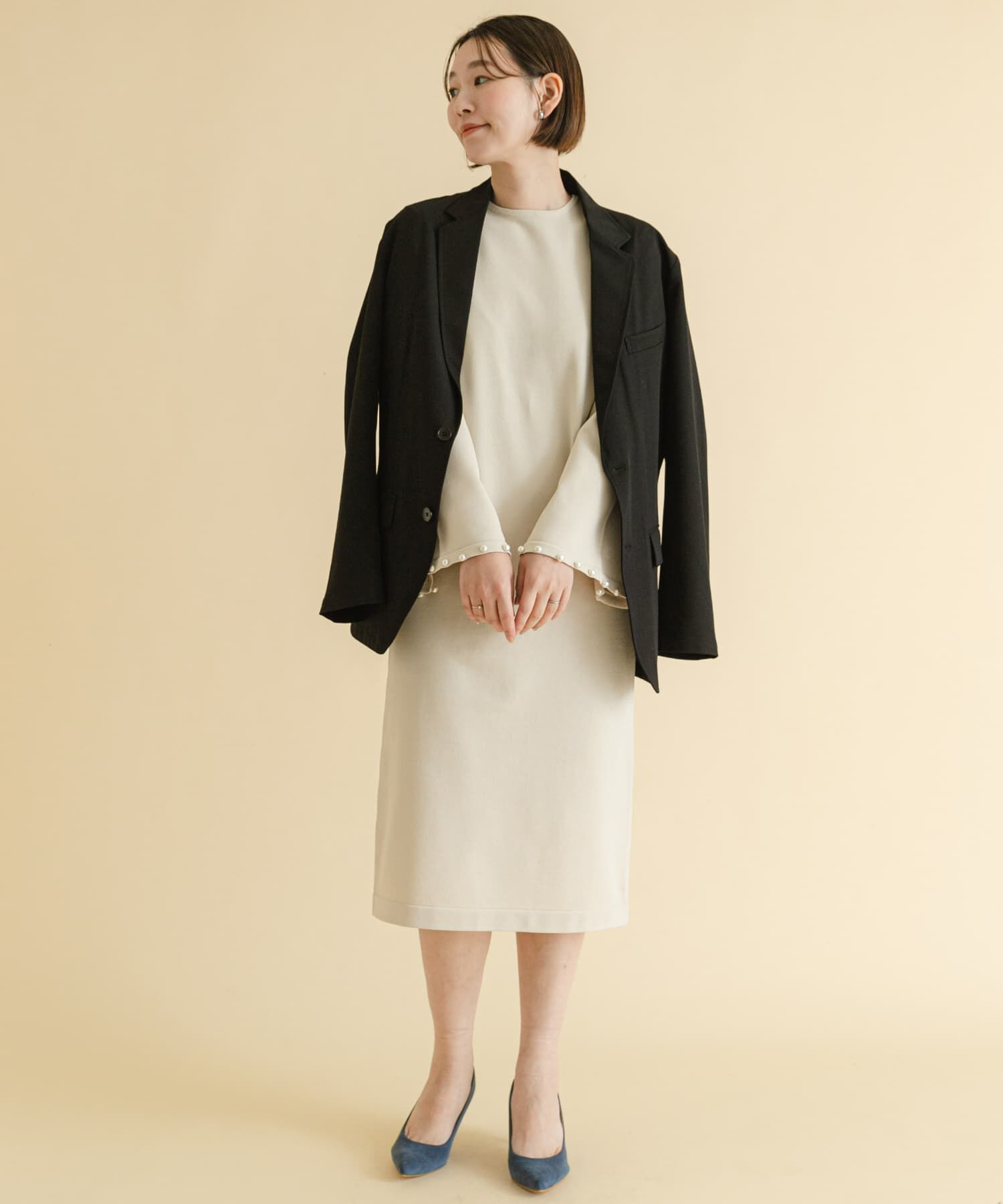 URBAN RESEARCH ROSSO「F by ROSSO　パールスリーブニットワンピース」|ワンピース|