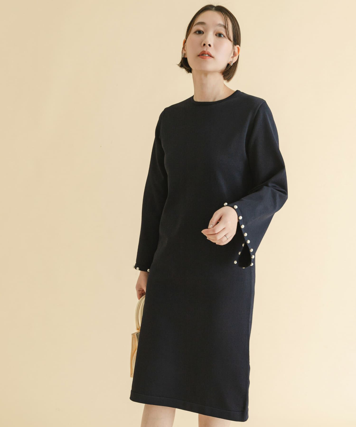 URBAN RESEARCH ROSSO「F by ROSSO　パールスリーブニットワンピース」|ワンピース|