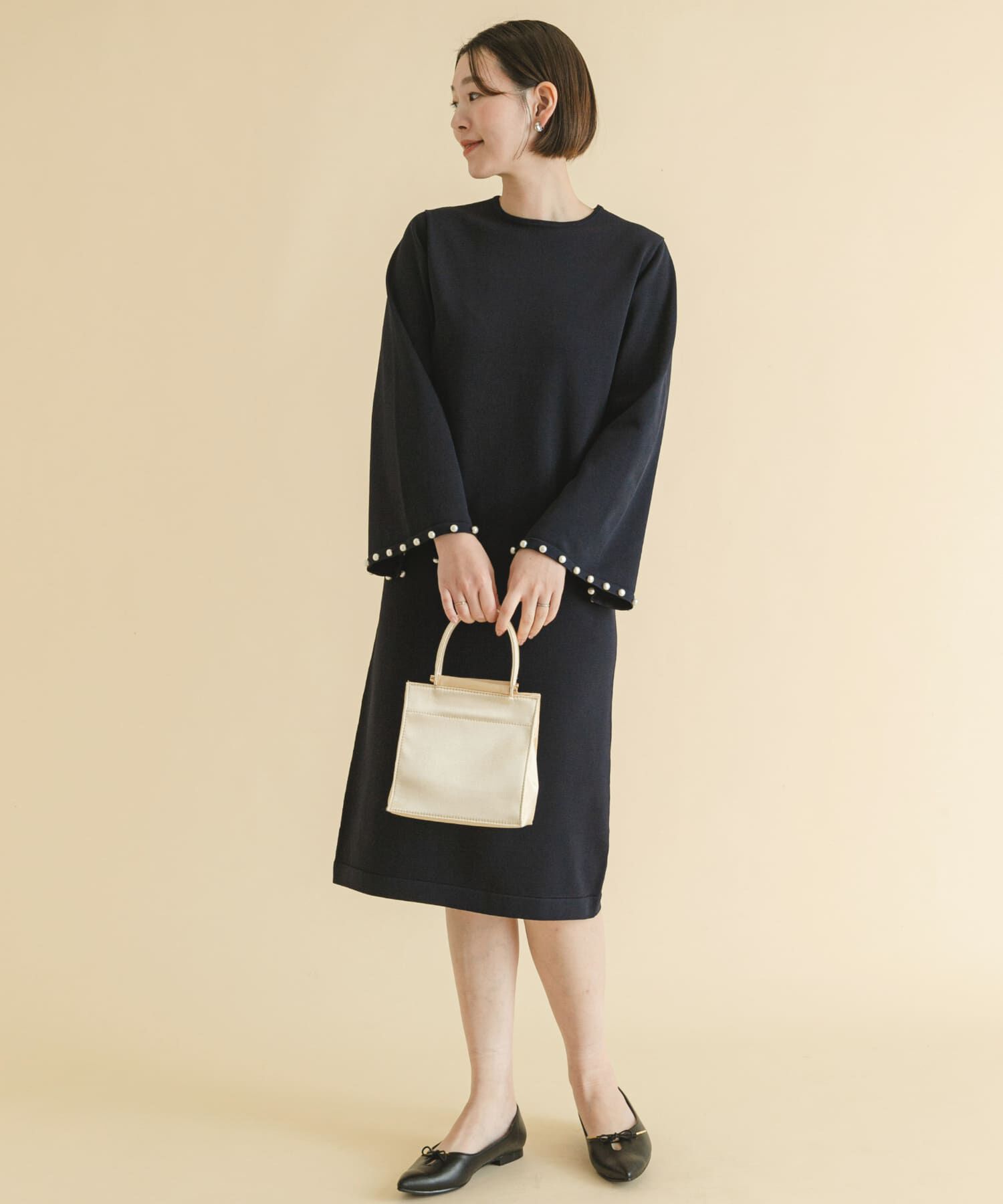 URBAN RESEARCH ROSSO「F by ROSSO　パールスリーブニットワンピース」|ワンピース|