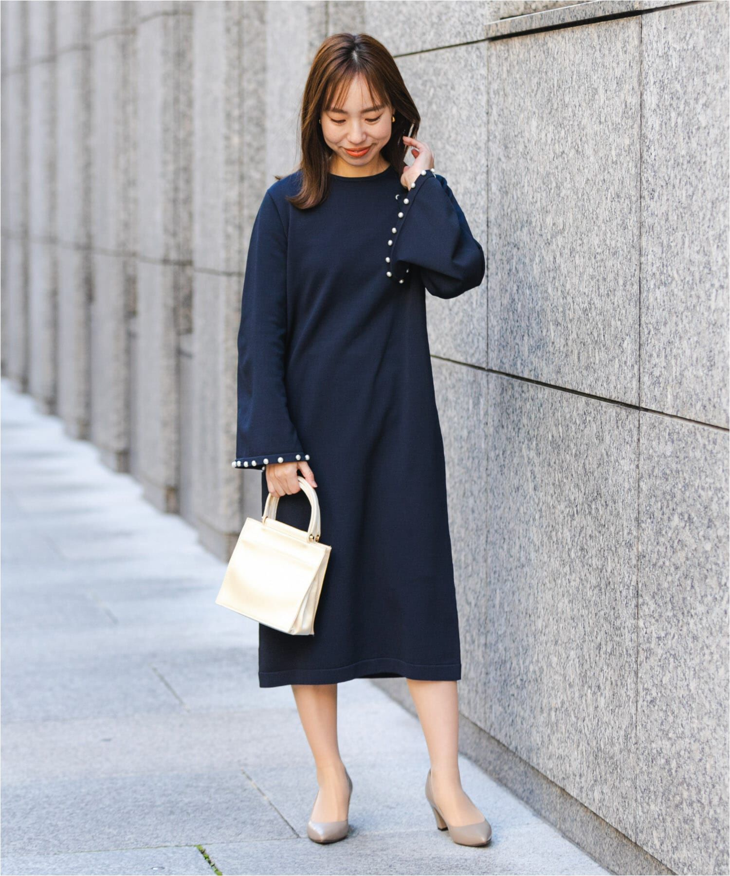 URBAN RESEARCH ROSSO「F by ROSSO　パールスリーブニットワンピース」|ワンピース|