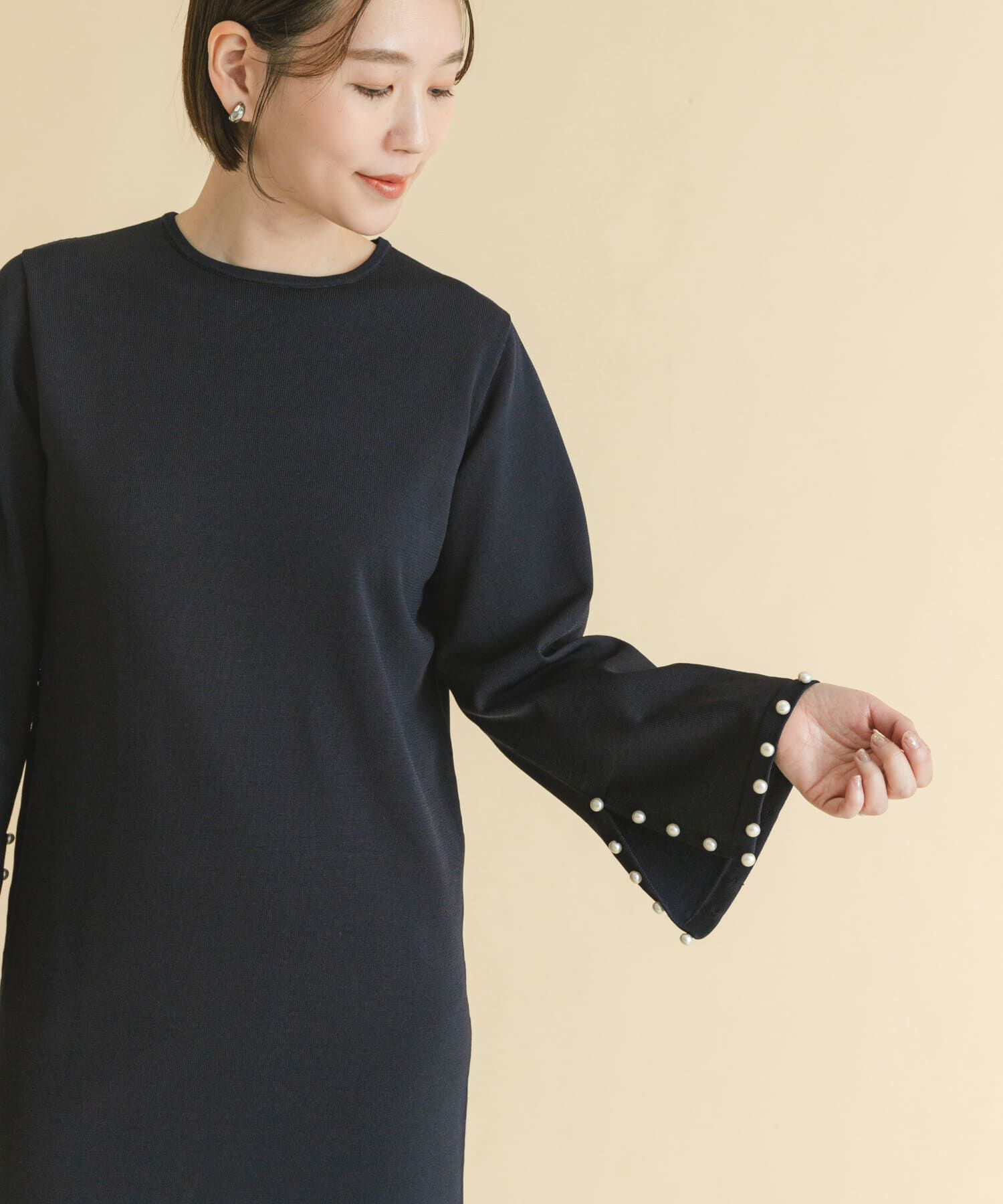 URBAN RESEARCH ROSSO「F by ROSSO　パールスリーブニットワンピース」|ワンピース|