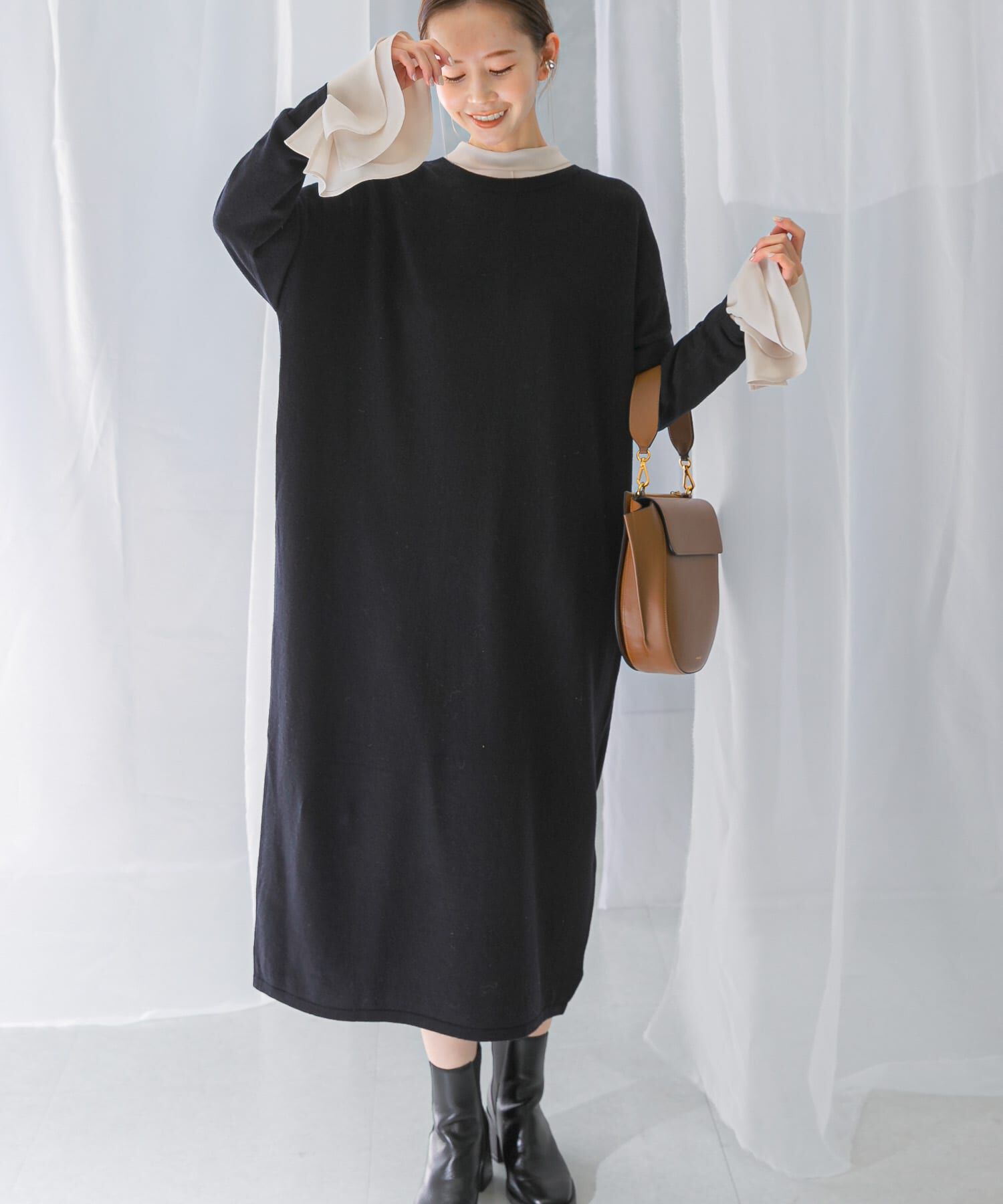 URBAN RESEARCH ROSSO「カシミヤ混2WAYニットワンピース」|ワンピース|ネイビー