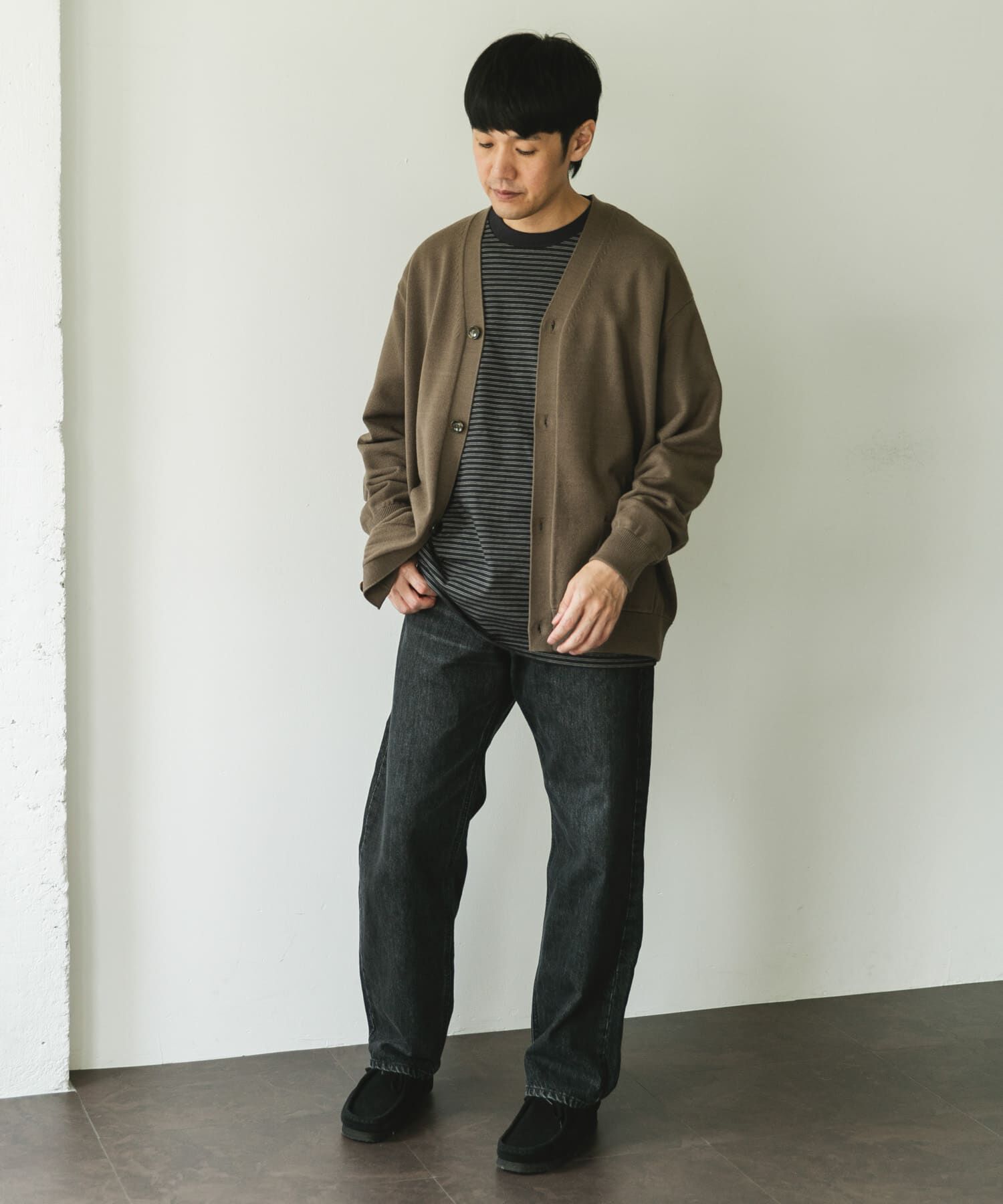 URBAN RESEARCH DOORS「『XLｻｲｽﾞ/WEB限定/仁村紗和さん着用』『UR TECH 200日ﾆｯﾄ』Vﾈｯｸｶｰ」|カーディガン|