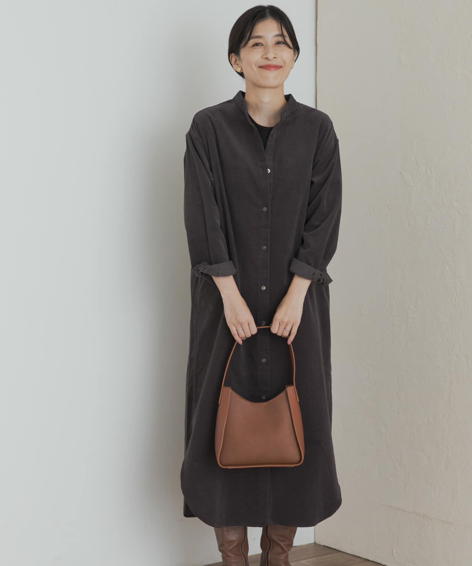URBAN RESEARCH DOORS「『WEB/一部店舗限定カラー』『UR TECH』コーデュロイシャツワンピース」|ワンピース|