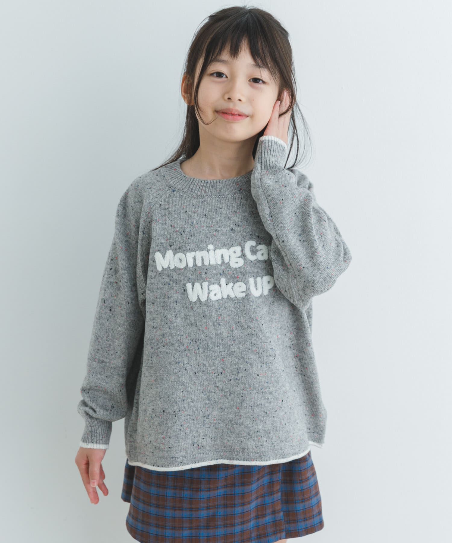 URBAN RESEARCH DOORS「サガラ刺繍ロゴニット(KIDS)」|ニット・セーター|グレー
