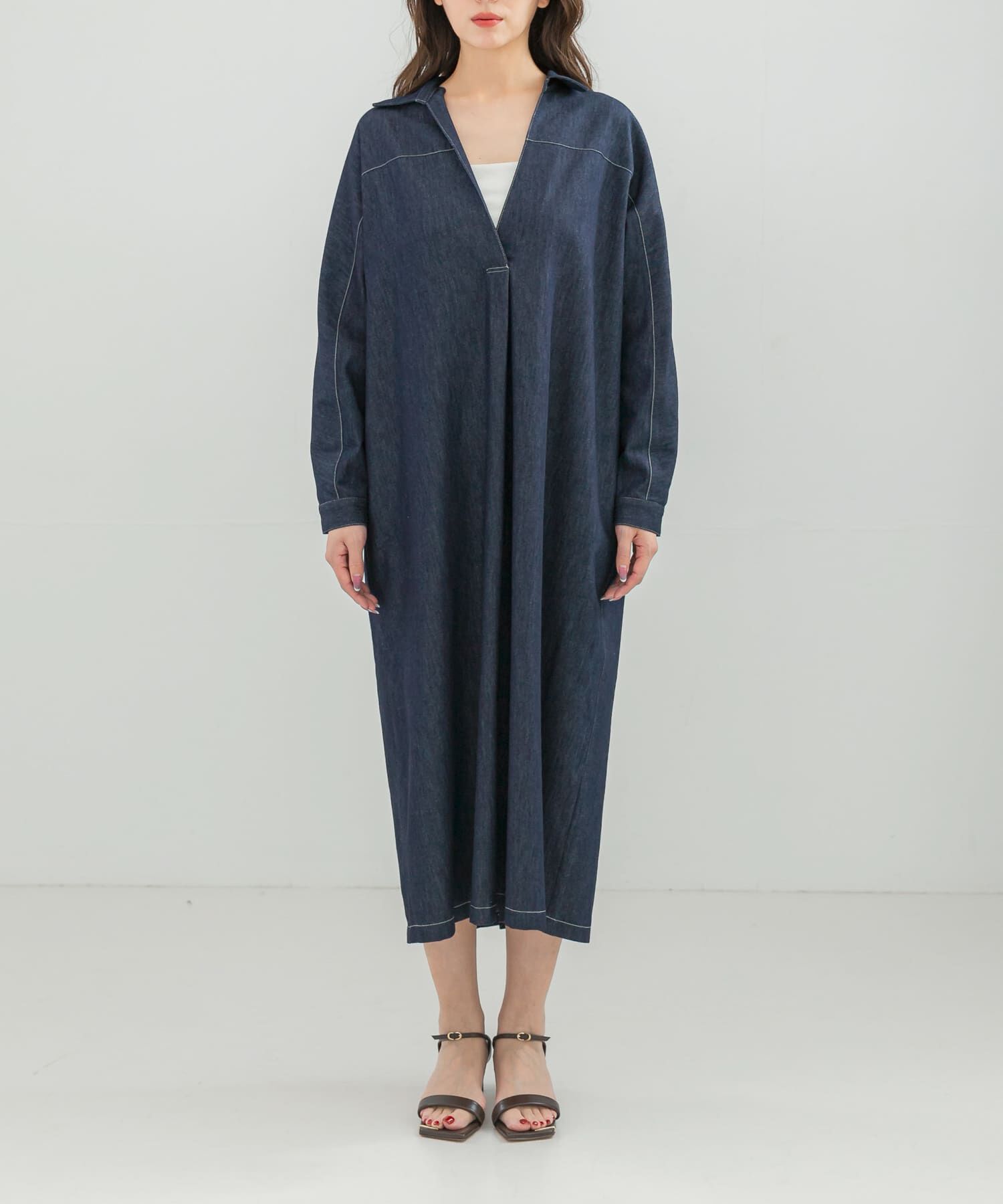 URBAN RESEARCH ROSSO「スキッパーデニムワンピース」|ワンピース|