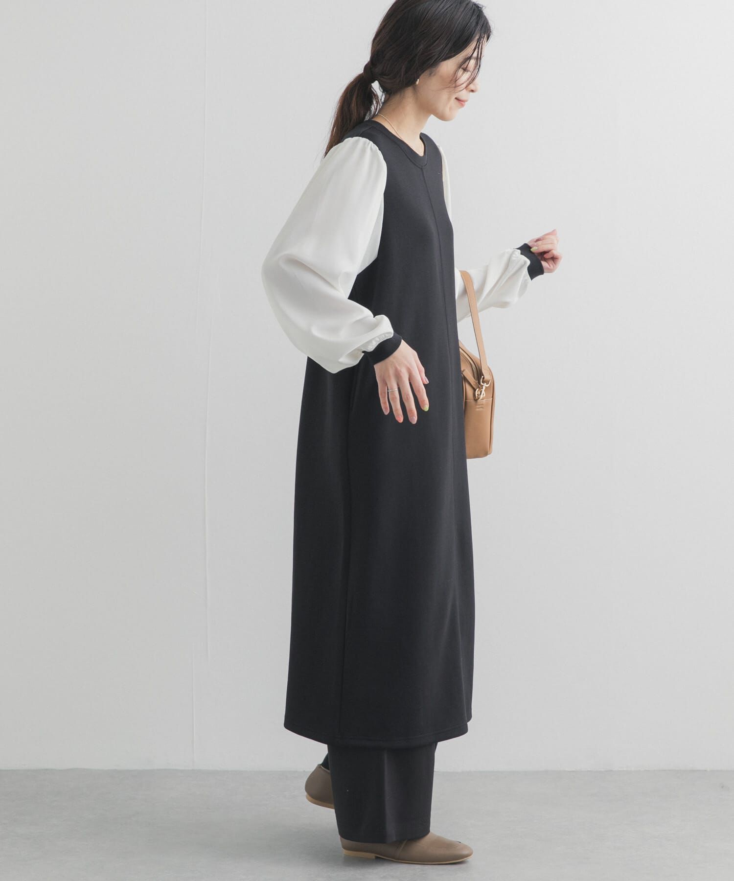 URBAN RESEARCH DOORS「ボリュームスリーブドッキングワンピース」|ワンピース|