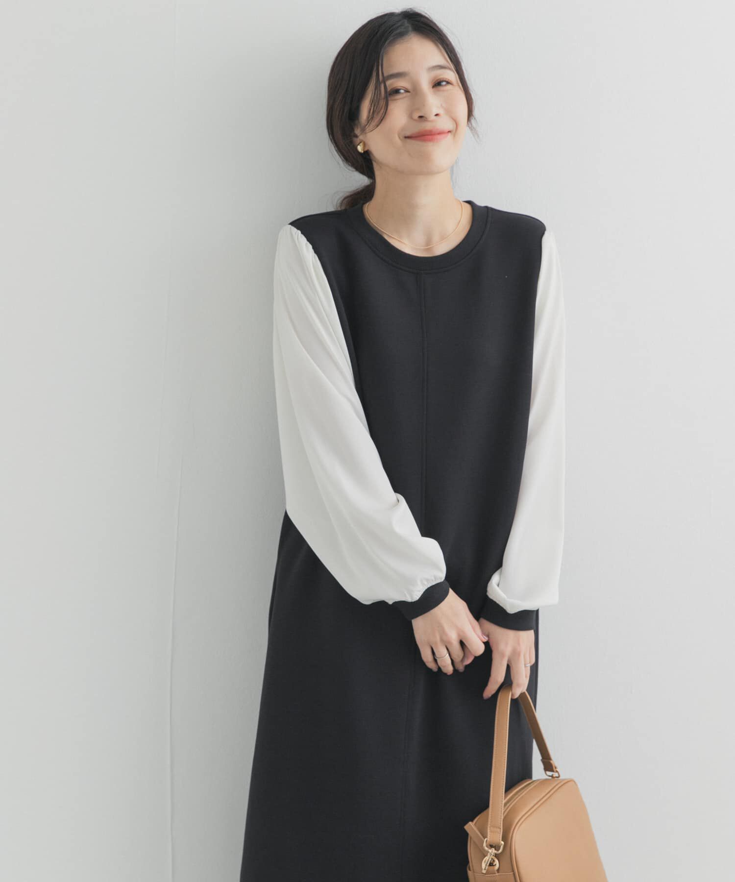 URBAN RESEARCH DOORS「ボリュームスリーブドッキングワンピース」|ワンピース|