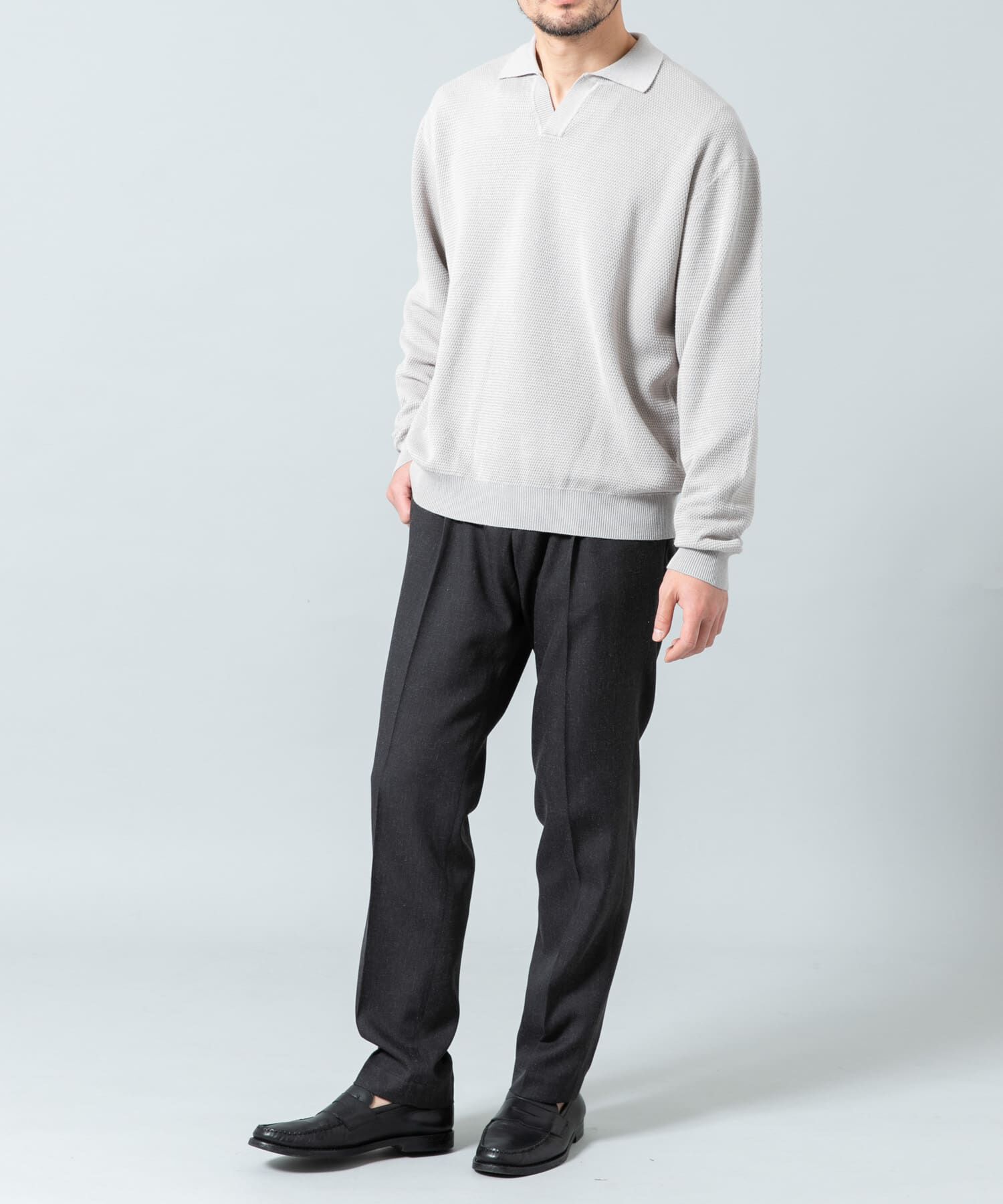 URBAN RESEARCH ROSSO「『WEB限定』変形カノコスキッパーニットポロ」|ニット・セーター|
