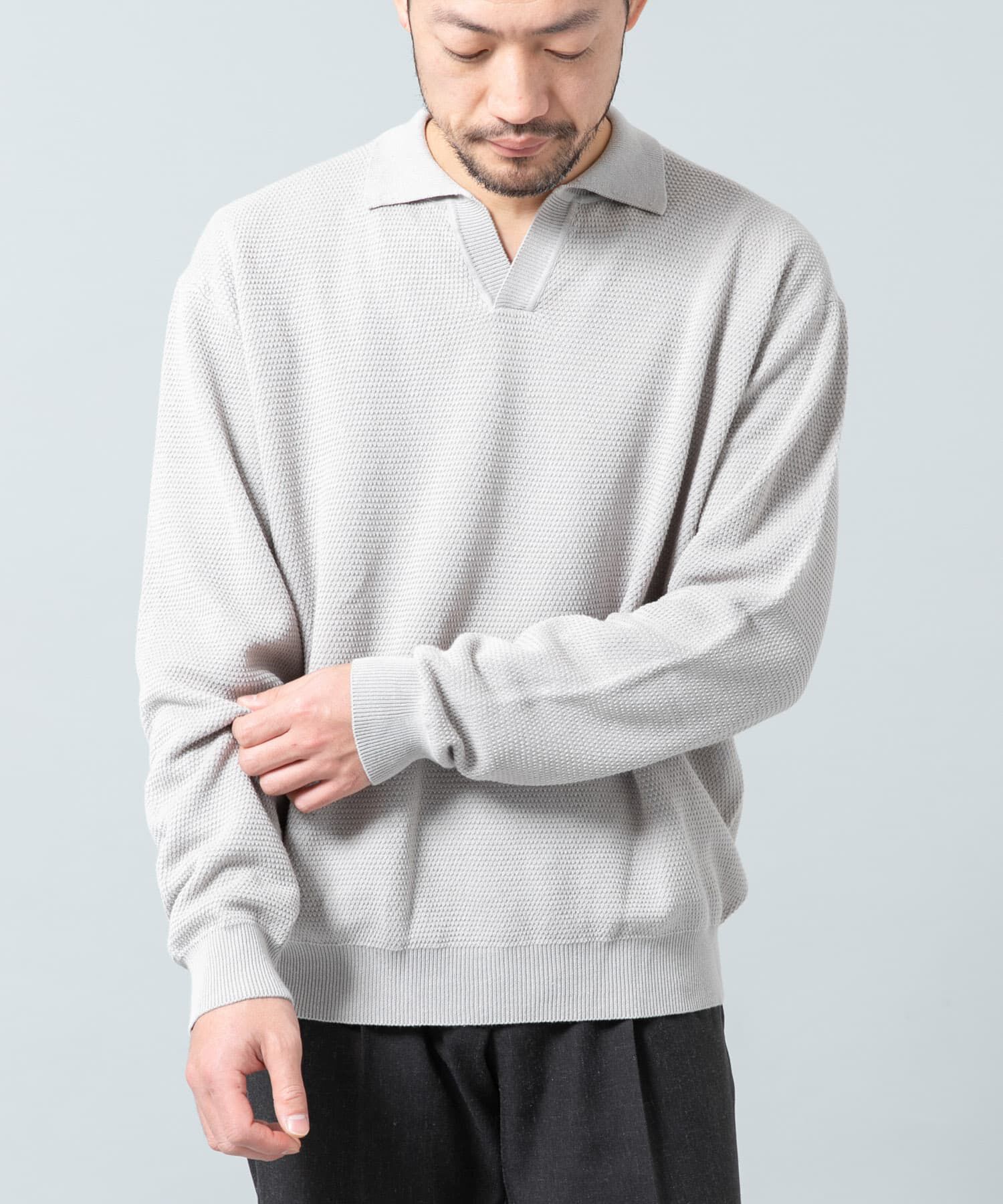 URBAN RESEARCH ROSSO「『WEB限定』変形カノコスキッパーニットポロ」|ニット・セーター|