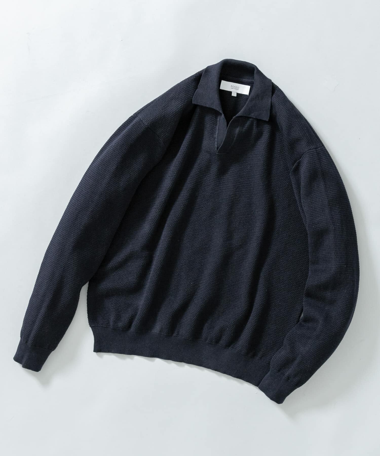 URBAN RESEARCH ROSSO「『WEB限定』変形カノコスキッパーニットポロ」|ニット・セーター|ネイビー