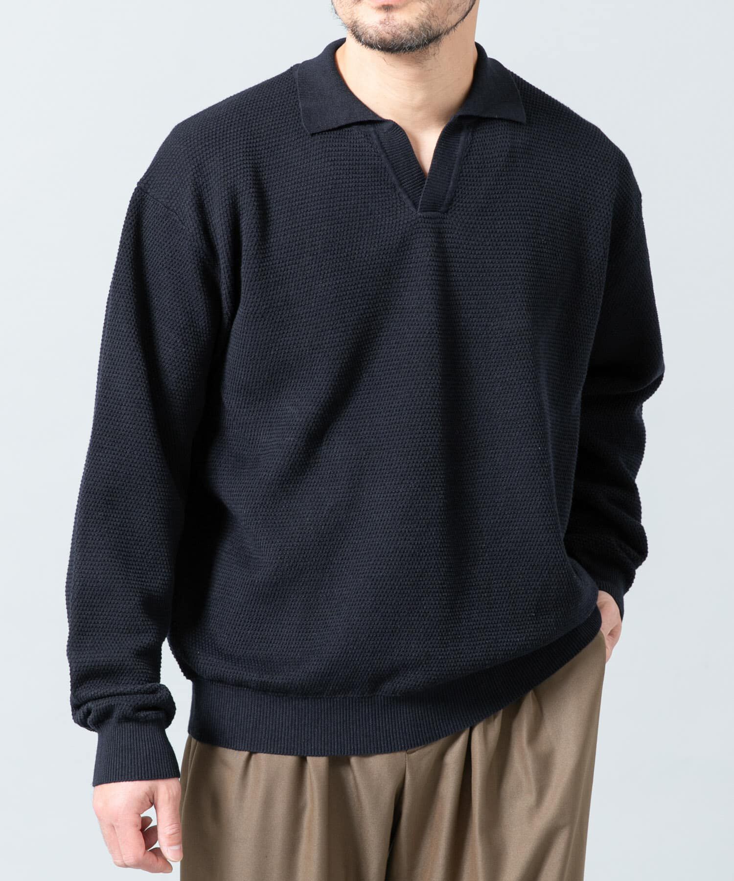 URBAN RESEARCH ROSSO「『WEB限定』変形カノコスキッパーニットポロ」|ニット・セーター|