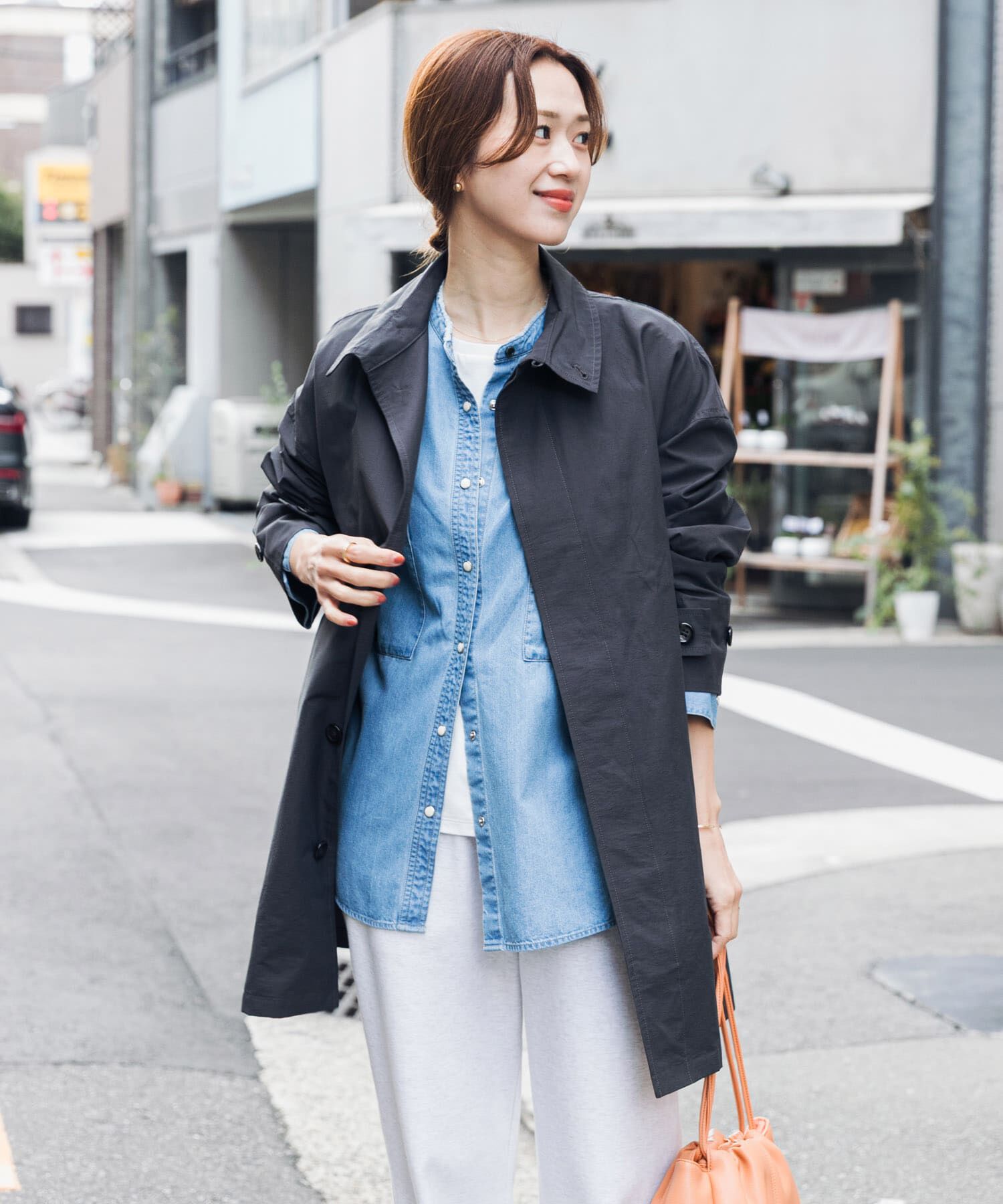 URBAN RESEARCH DOORS「『撥水』スタンドミドルコート」|ステンカラーコート|