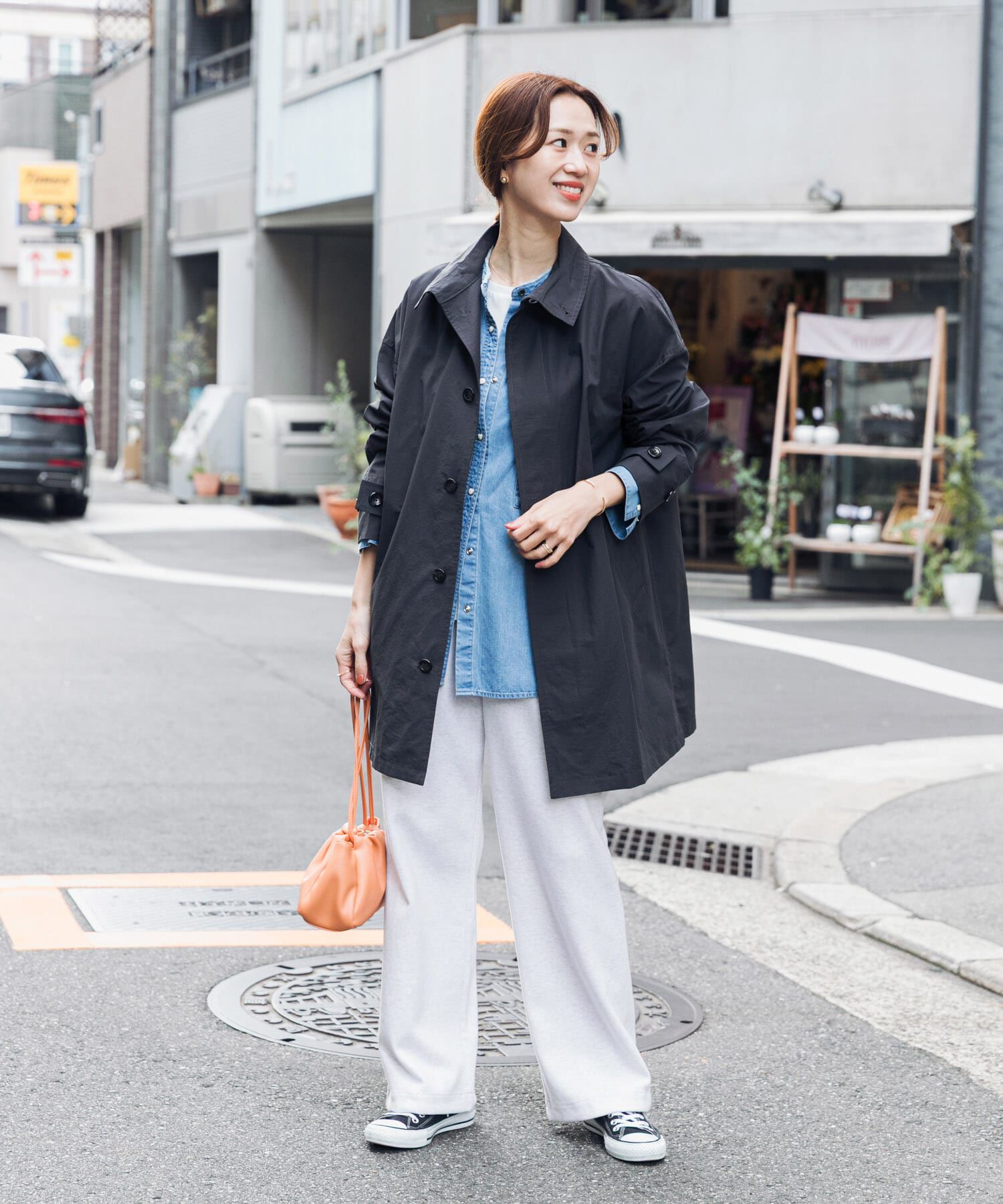 URBAN RESEARCH DOORS「『撥水』スタンドミドルコート」|ステンカラーコート|