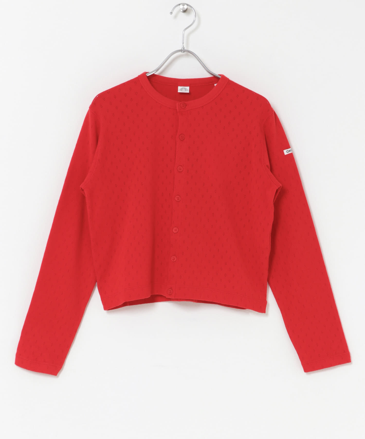 URBAN RESEARCH DOORS「ORCIVAL　CREW NECK CARDIGAN」|カーディガン|レッド