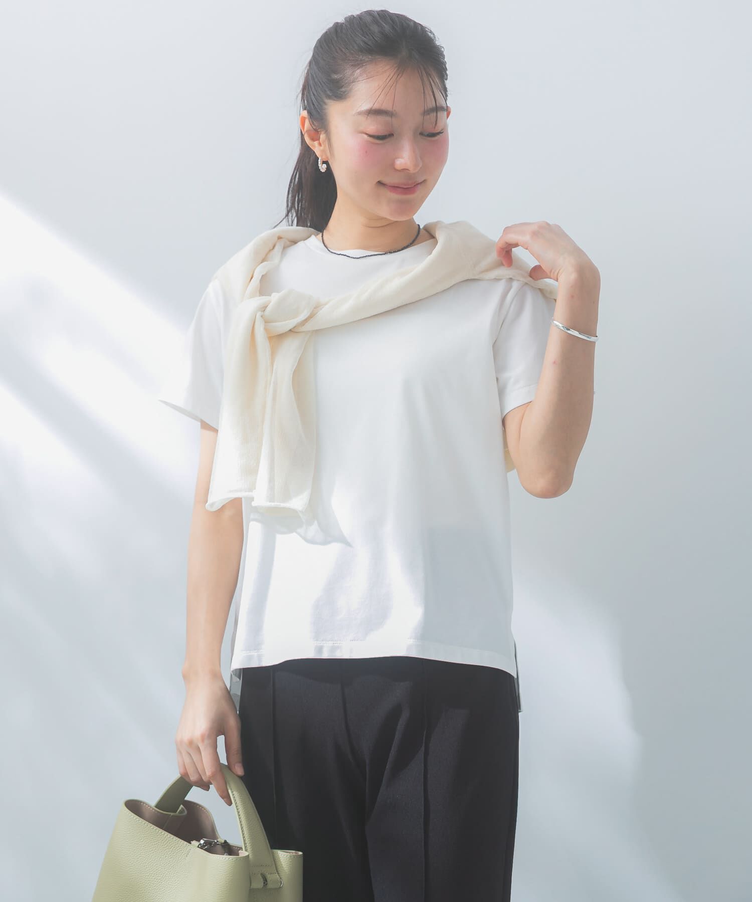 URBAN RESEARCH ROSSO「UVカットアイスコットンカットソー」|Tシャツ・カットソー|オフホワイト