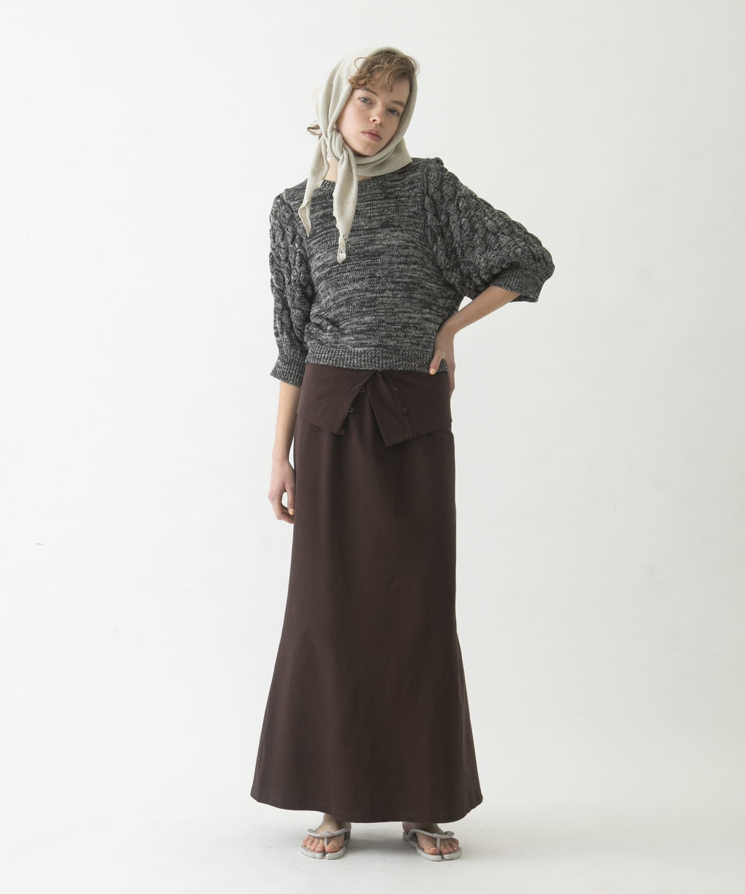 LAATO「flare long  skirt  set」|スカート|ブラウン