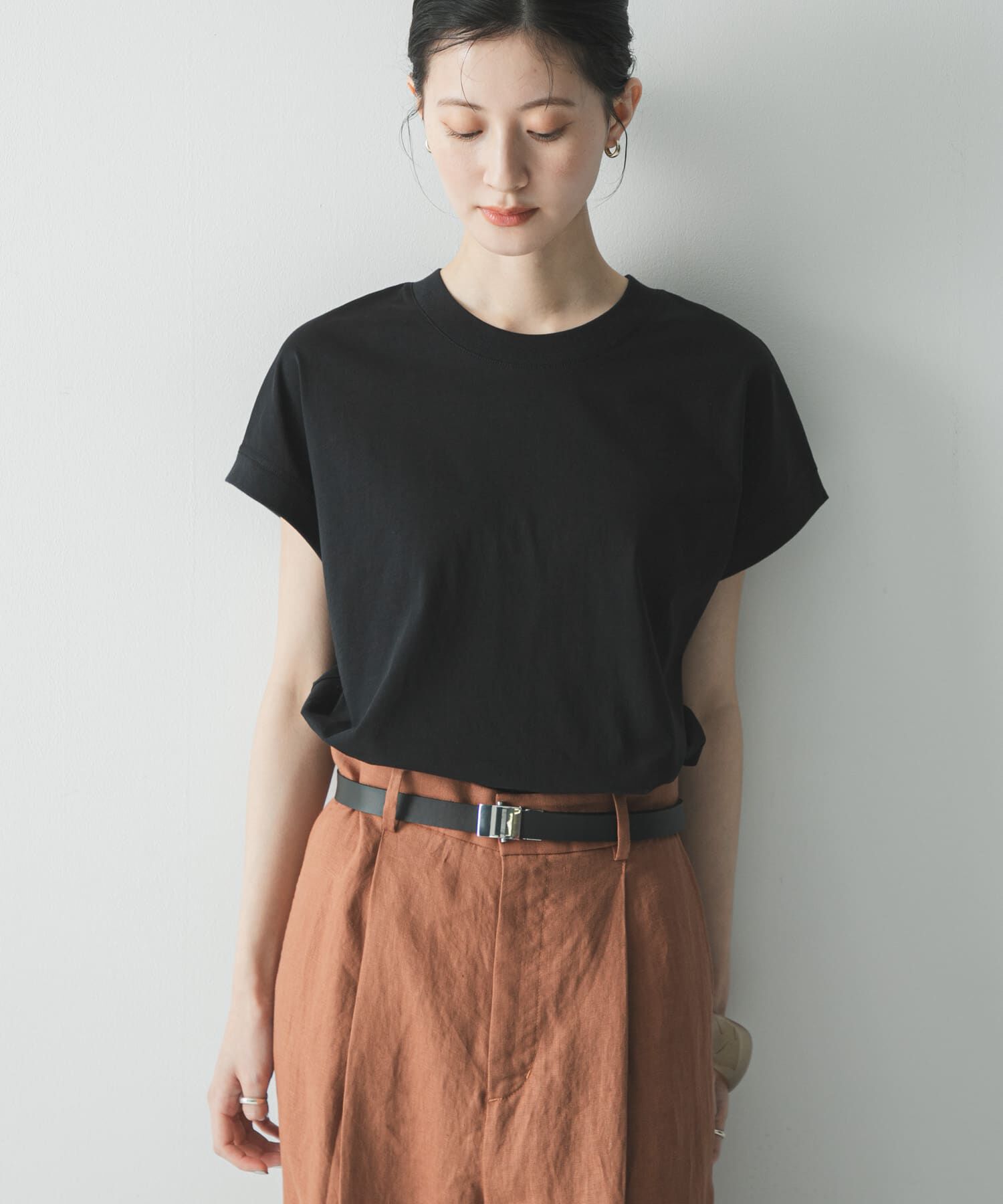 URBAN RESEARCH「『UR TECH/汗染み防止』スーピマコットンフレンチスリーブカットソー」|Tシャツ・カットソー|