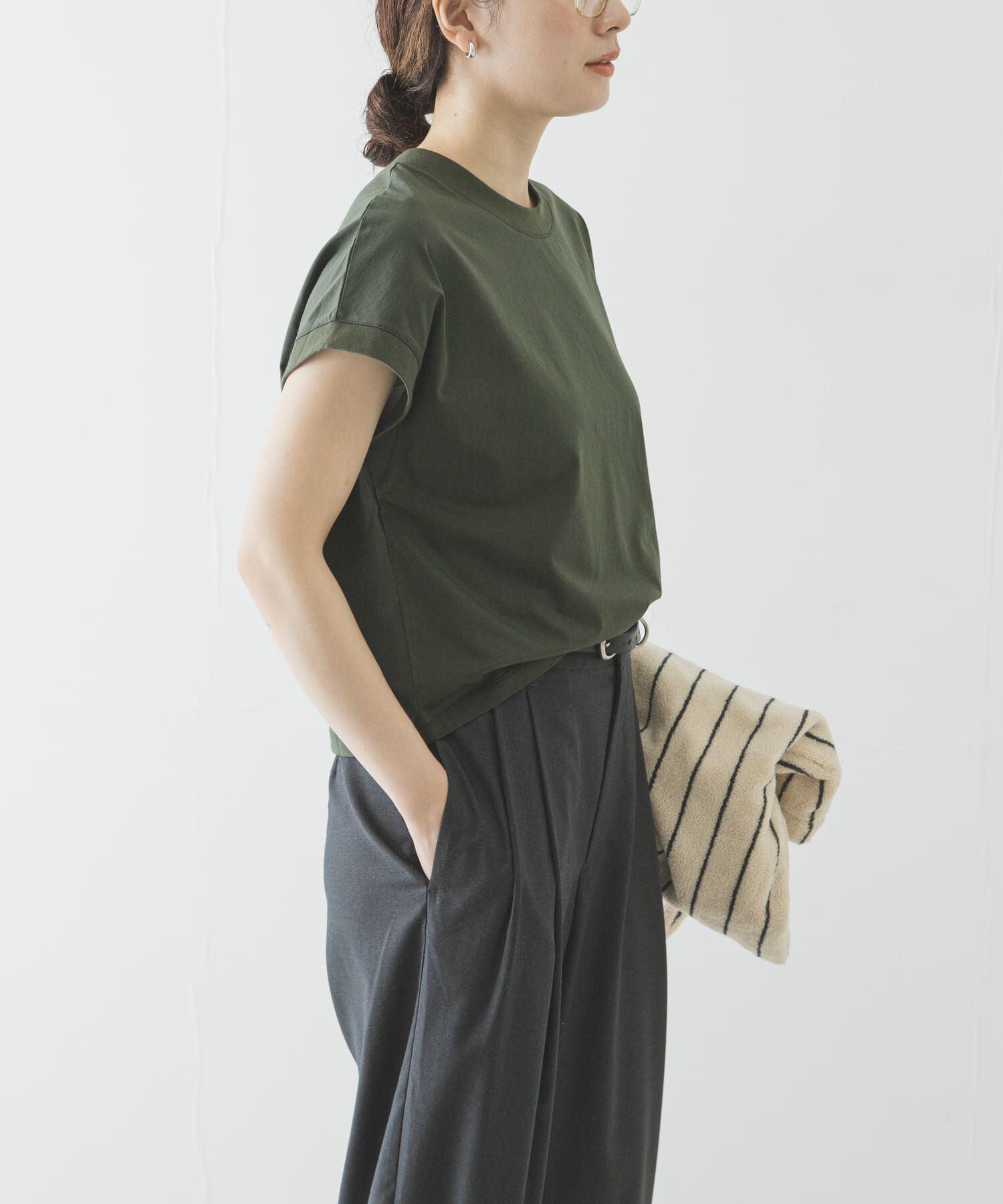 URBAN RESEARCH「『UR TECH/汗染み防止』スーピマコットンフレンチスリーブカットソー」|Tシャツ・カットソー|