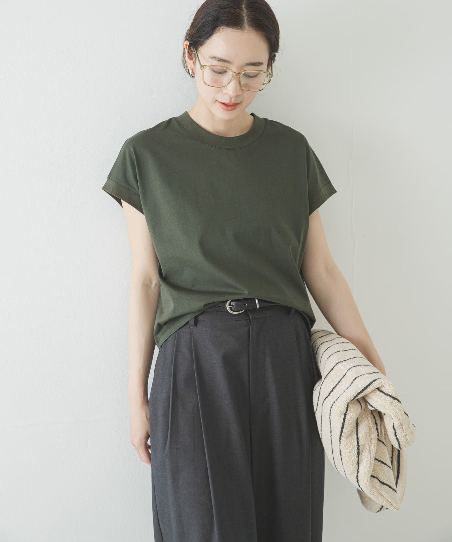 URBAN RESEARCH「『UR TECH/汗染み防止』スーピマコットンフレンチスリーブカットソー」|Tシャツ・カットソー|