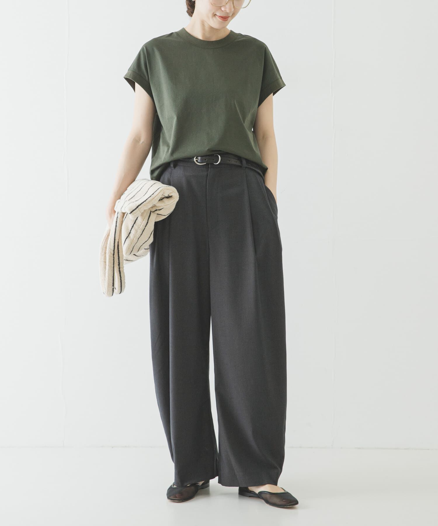 URBAN RESEARCH「『UR TECH/汗染み防止』スーピマコットンフレンチスリーブカットソー」|Tシャツ・カットソー|