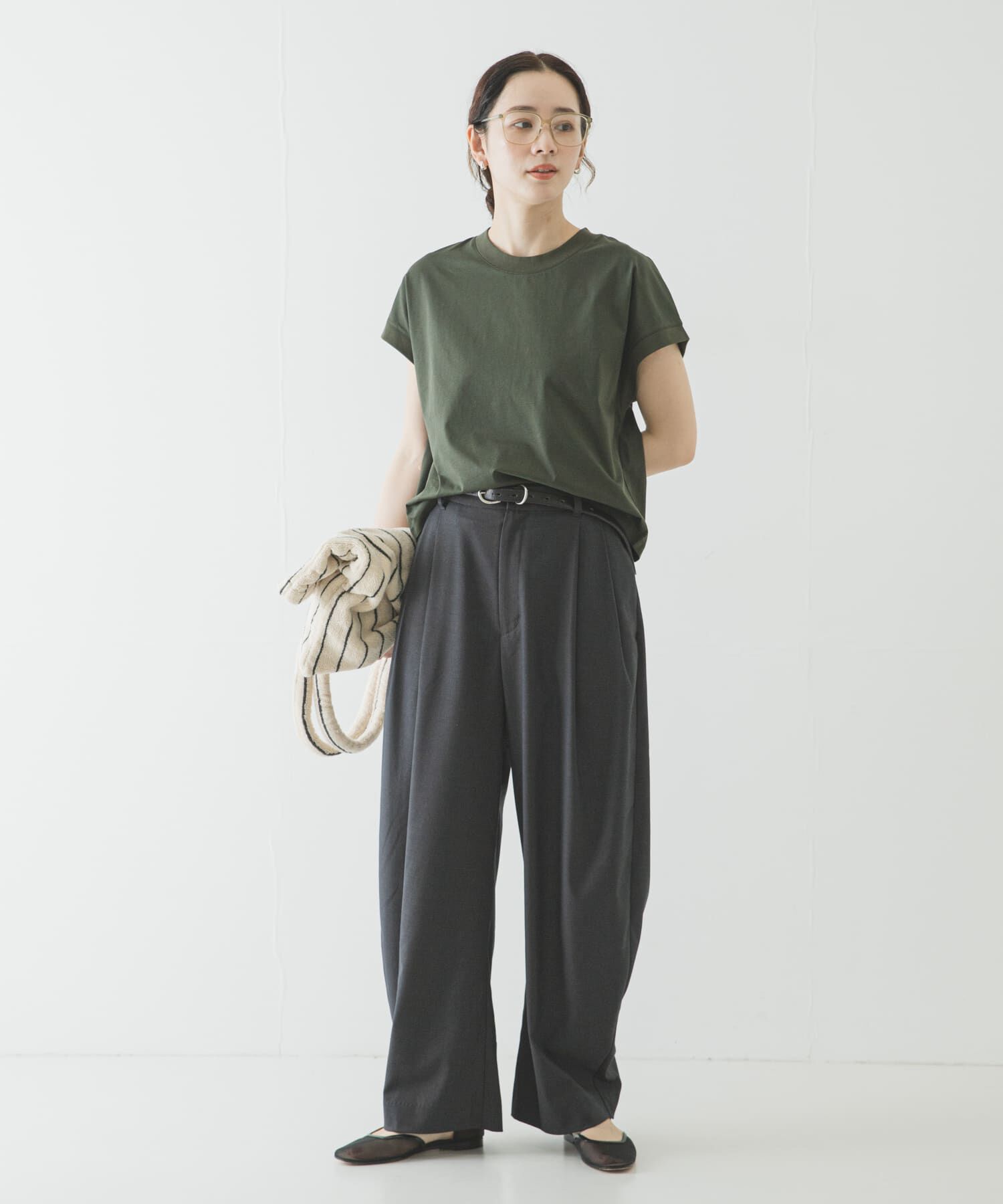URBAN RESEARCH「『UR TECH/汗染み防止』スーピマコットンフレンチスリーブカットソー」|Tシャツ・カットソー|