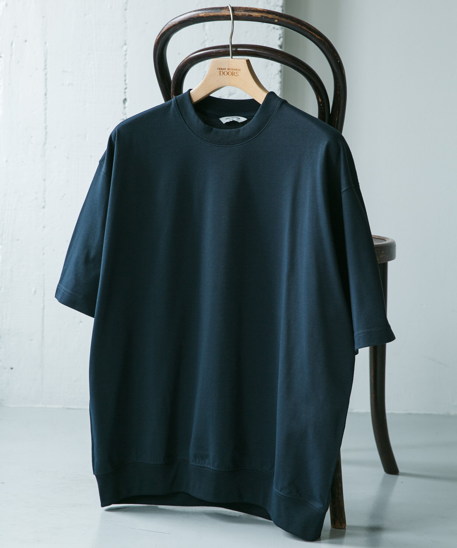 URBAN RESEARCH DOORS「『吸水速乾/防ｼﾜ/抗ﾋﾟﾘﾝｸﾞ/UVｶｯﾄ/ｲｰｼﾞｰｹｱ』DRYMIX ｸﾙｰ」|Tシャツ・カットソー|ネイビー