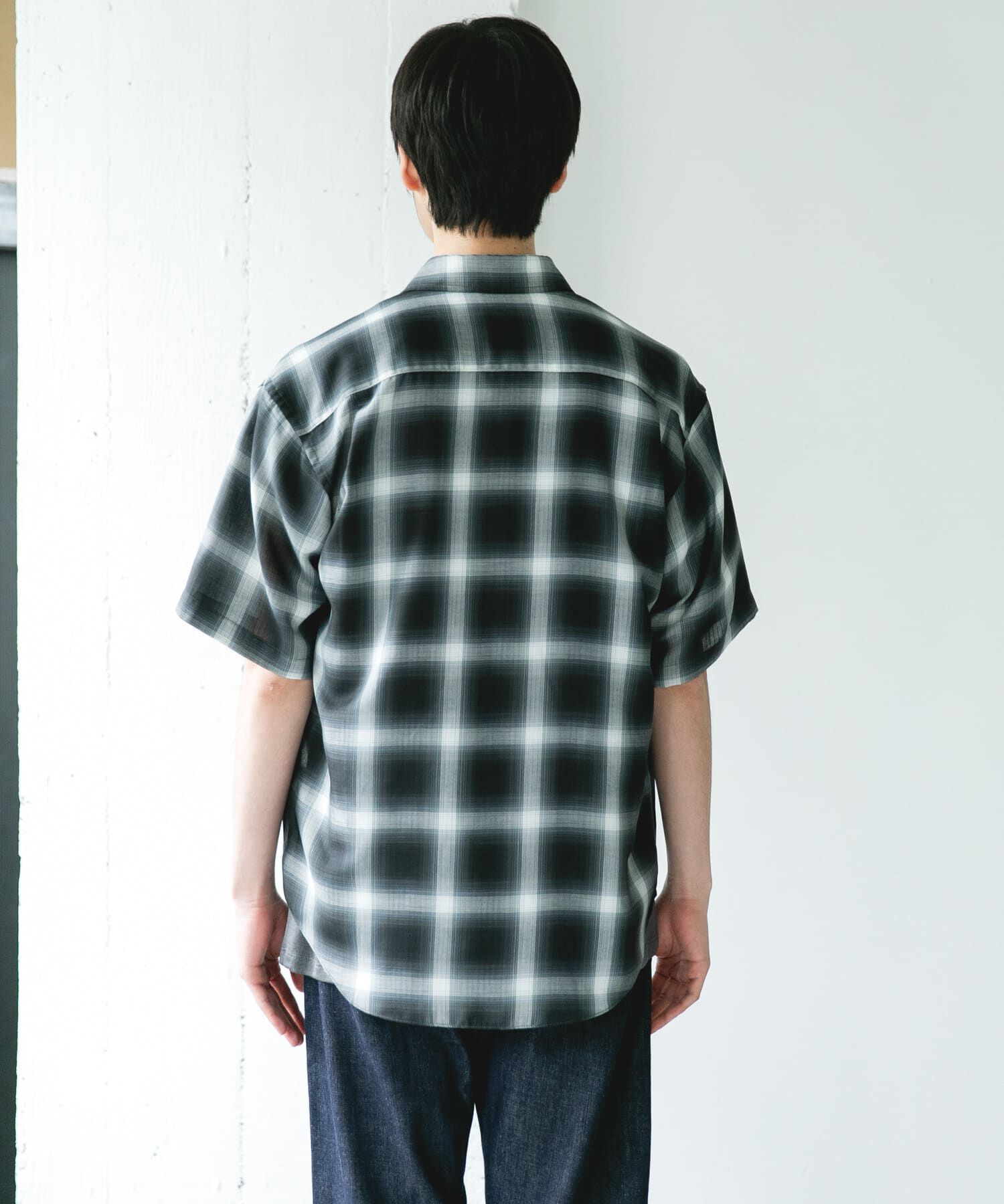 URBAN RESEARCH DOORS「オンブレチェック レギュラーカラーショートスリーブシャツ」|シャツ・ブラウス|