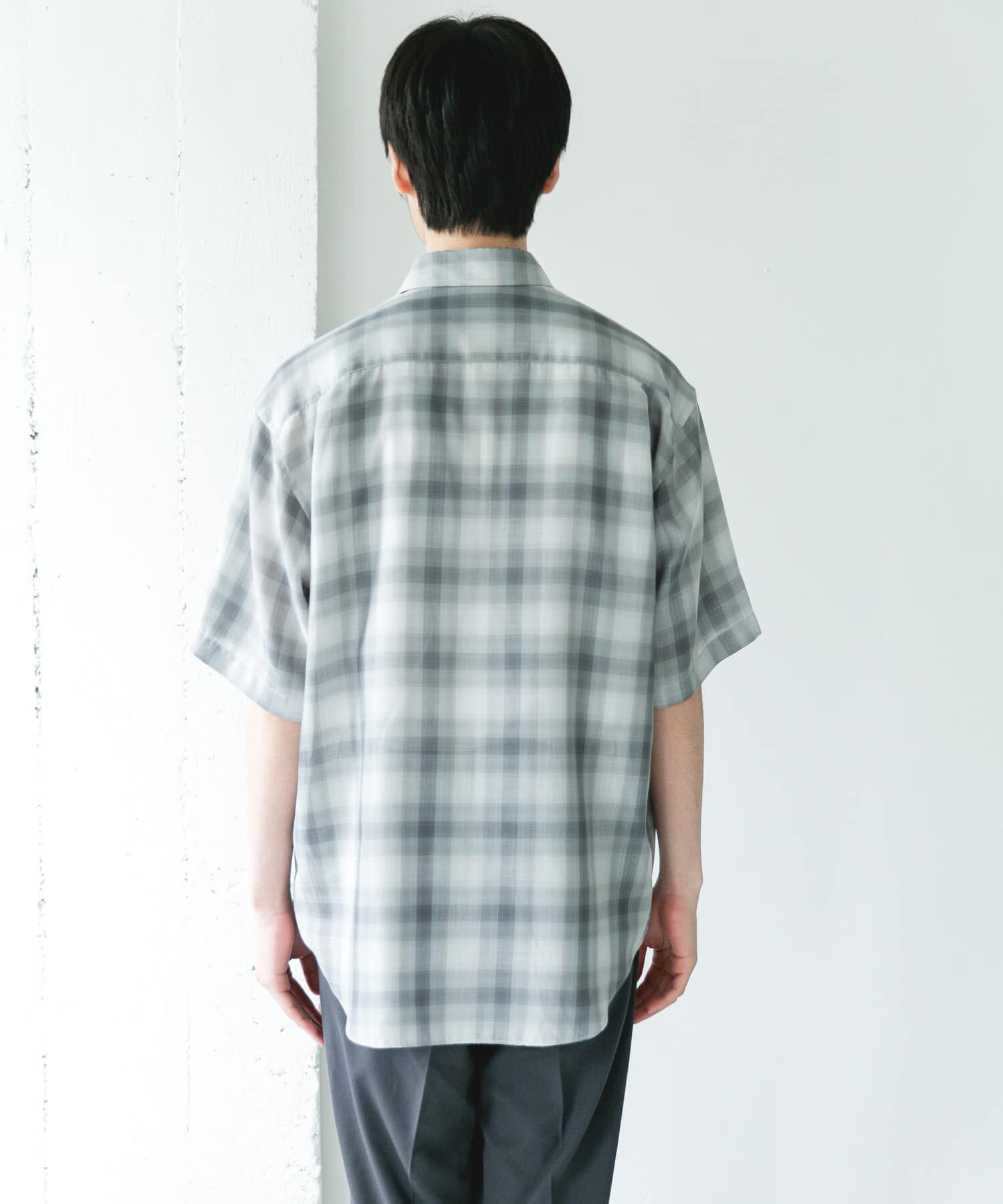 URBAN RESEARCH DOORS「オンブレチェック レギュラーカラーショートスリーブシャツ」|シャツ・ブラウス|