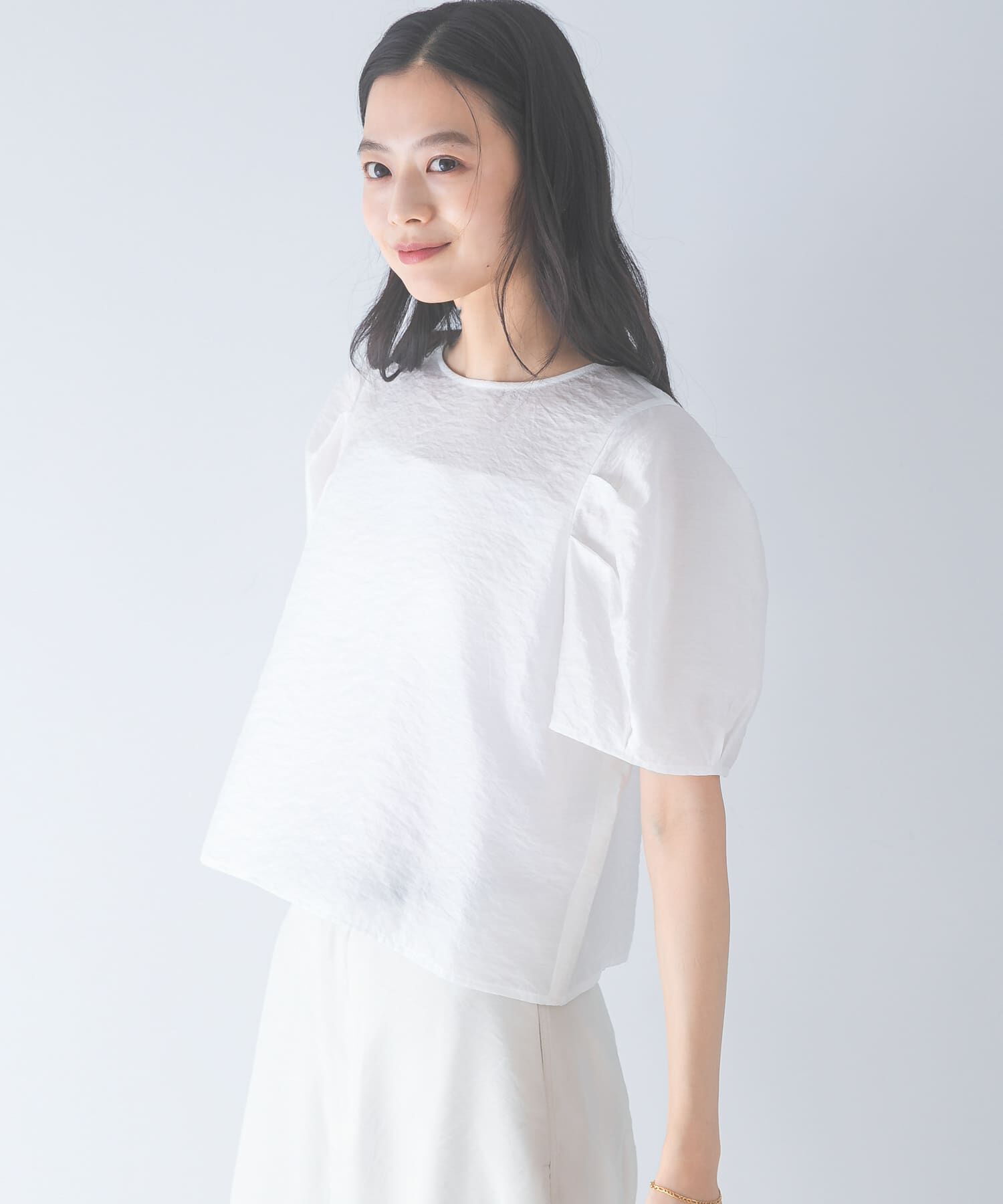 URBAN RESEARCH ROSSO「『WEB限定』フォルムスリーブシアーブラウス」|シャツ・ブラウス|