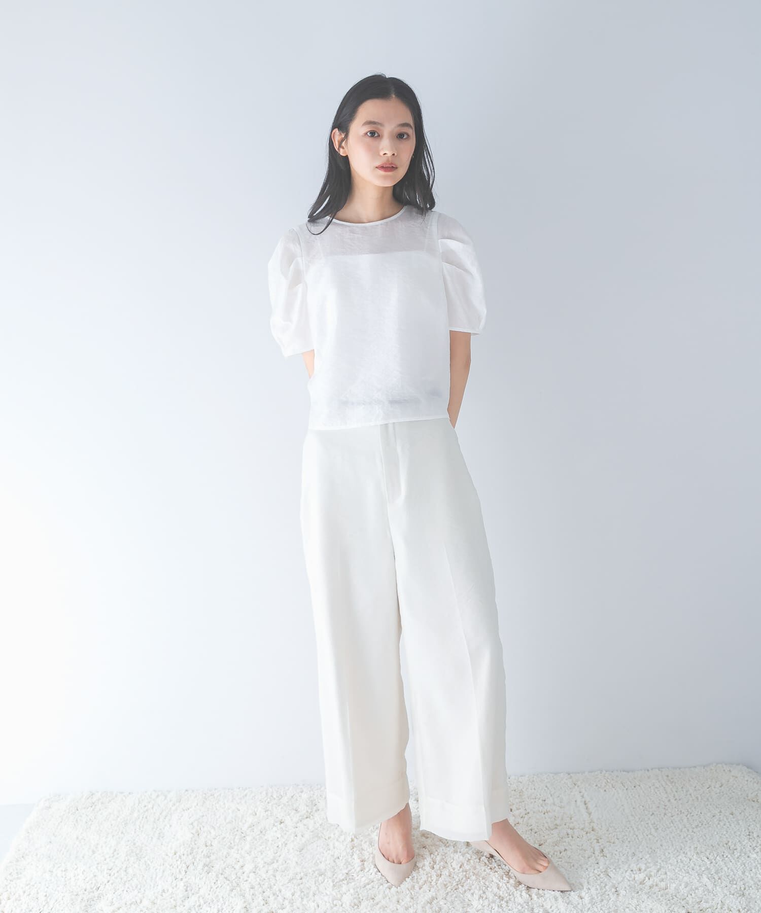 URBAN RESEARCH ROSSO「『WEB限定』フォルムスリーブシアーブラウス」|シャツ・ブラウス|