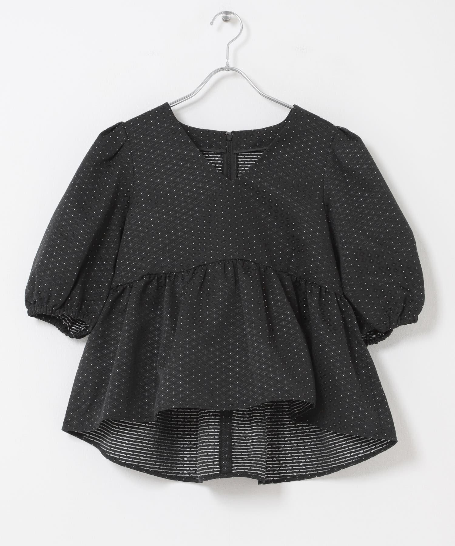 URBAN RESEARCH ROSSO「『WEB限定』ジャガードペプラムＶネックブラウス」|シャツ・ブラウス|