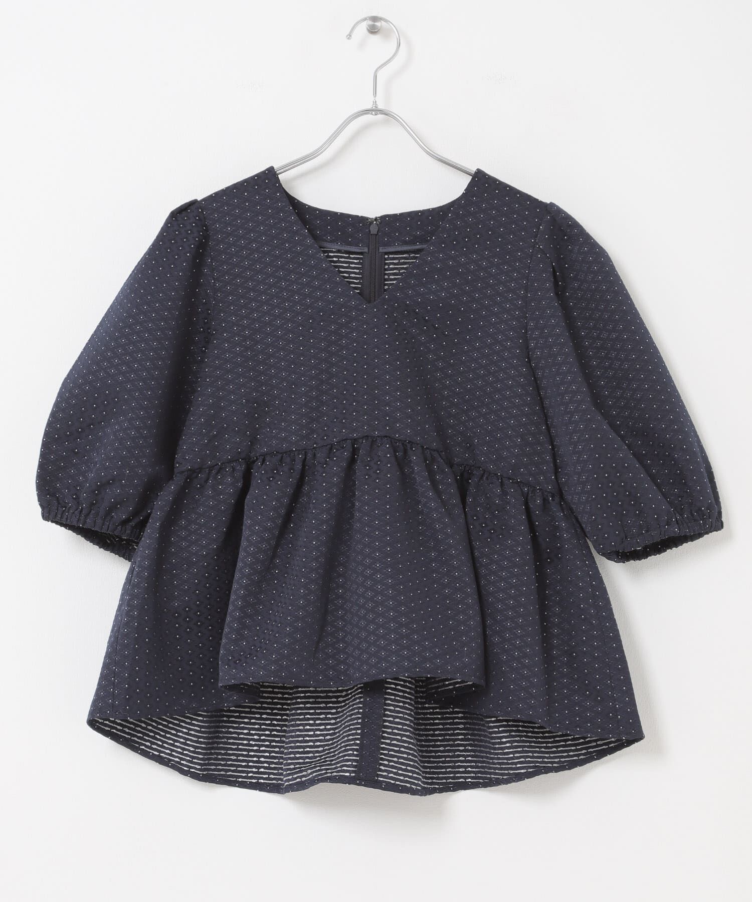 URBAN RESEARCH ROSSO「『WEB限定』ジャガードペプラムＶネックブラウス」|シャツ・ブラウス|