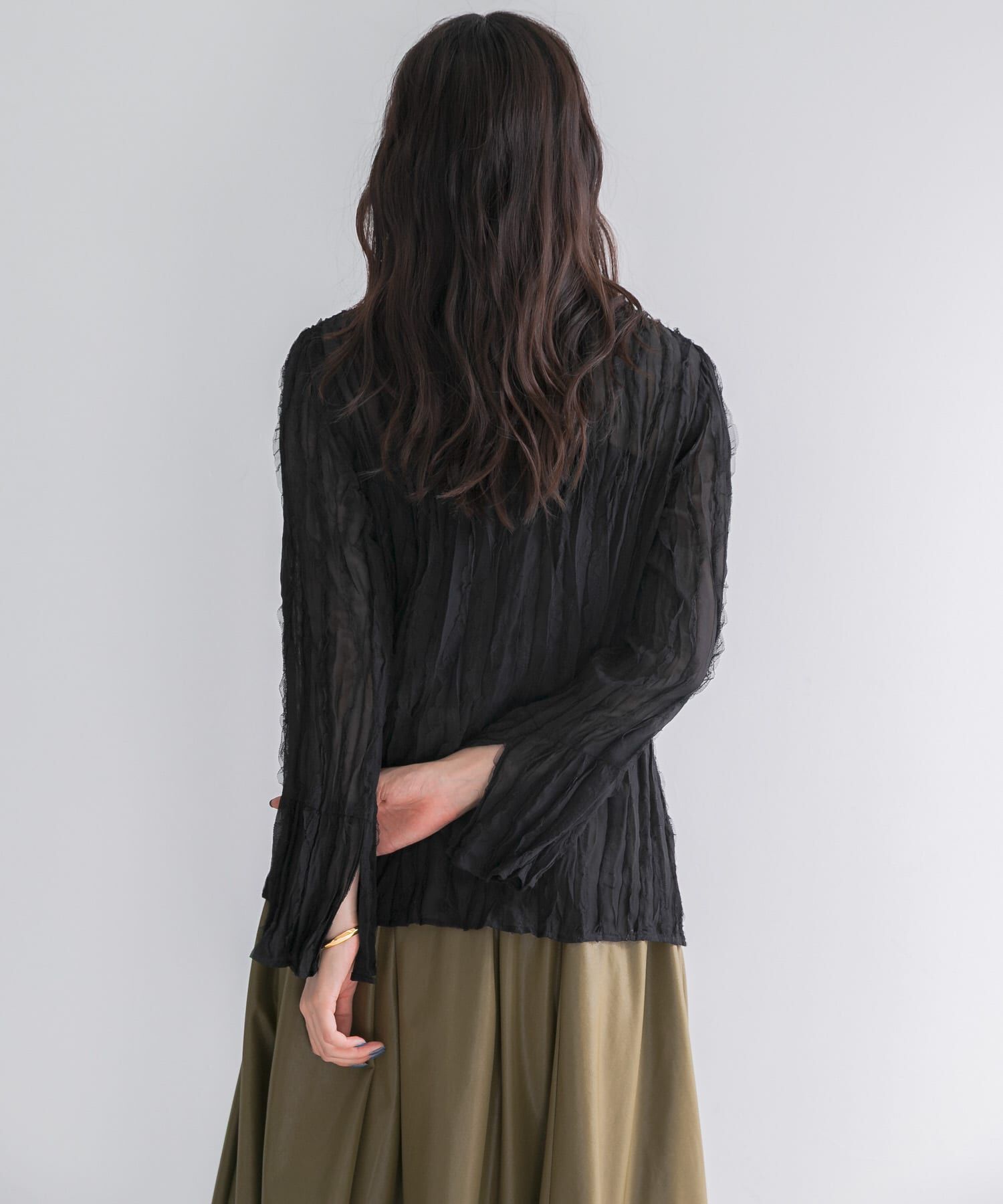 URBAN RESEARCH ROSSO「ワッシャープリーツシアーブラウス」|シャツ・ブラウス|