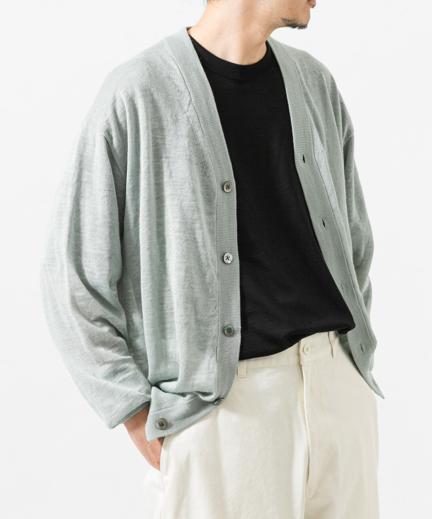URBAN RESEARCH「RAMIE SHEER CARDIGAN」|ニット・セーター|ブルー系その他