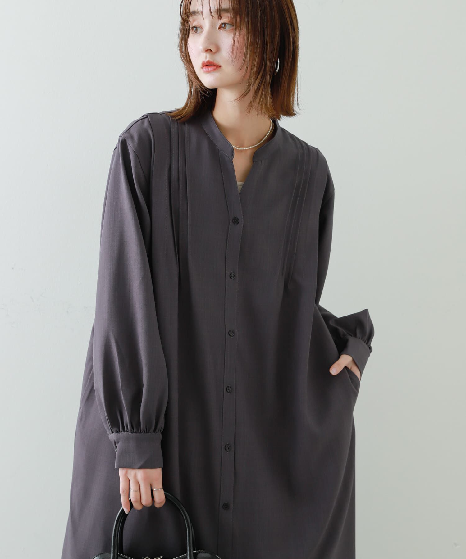 SENSE OF PLACE by URBAN RESEARCH「『Shortサイズあり』タックシャツワンピース」|ワンピース|
