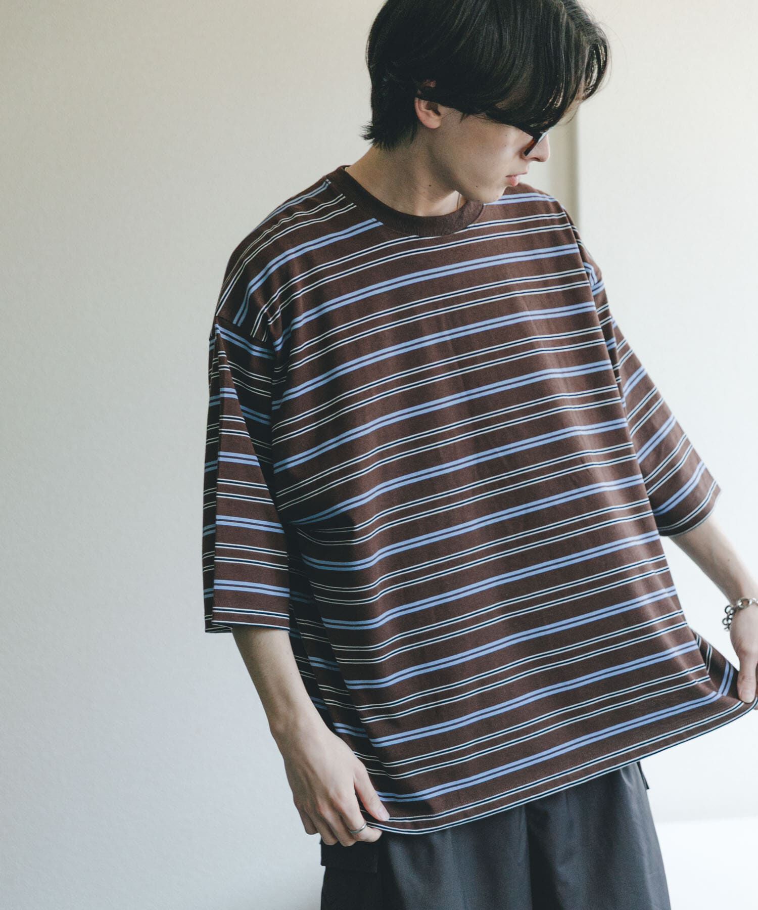 SENSE OF PLACE by URBAN RESEARCH「『ユニセックス』ボーダーエクストラルーズTシャツ」|Tシャツ・カットソー|