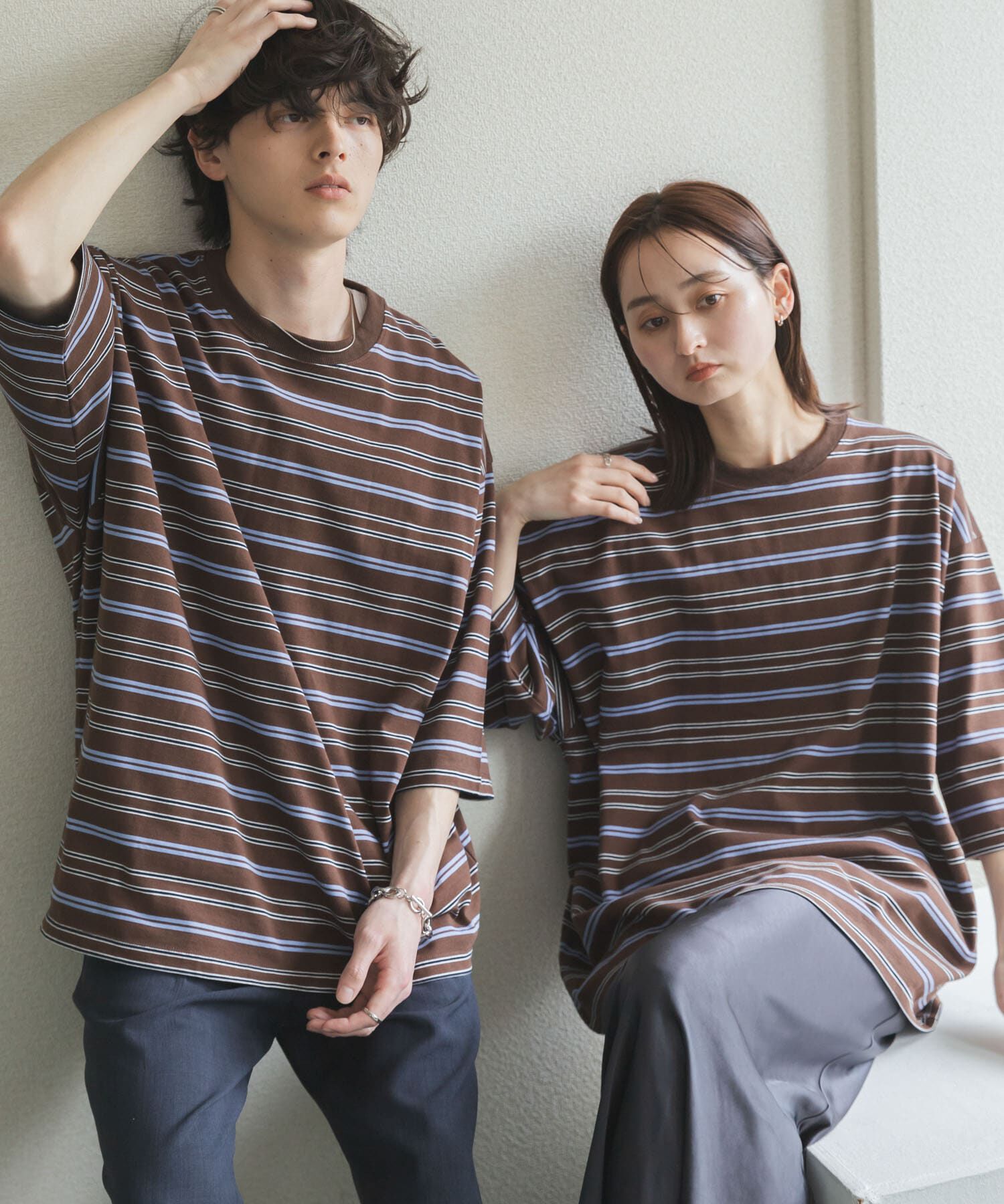 SENSE OF PLACE by URBAN RESEARCH「『ユニセックス』ボーダーエクストラルーズTシャツ」|Tシャツ・カットソー|