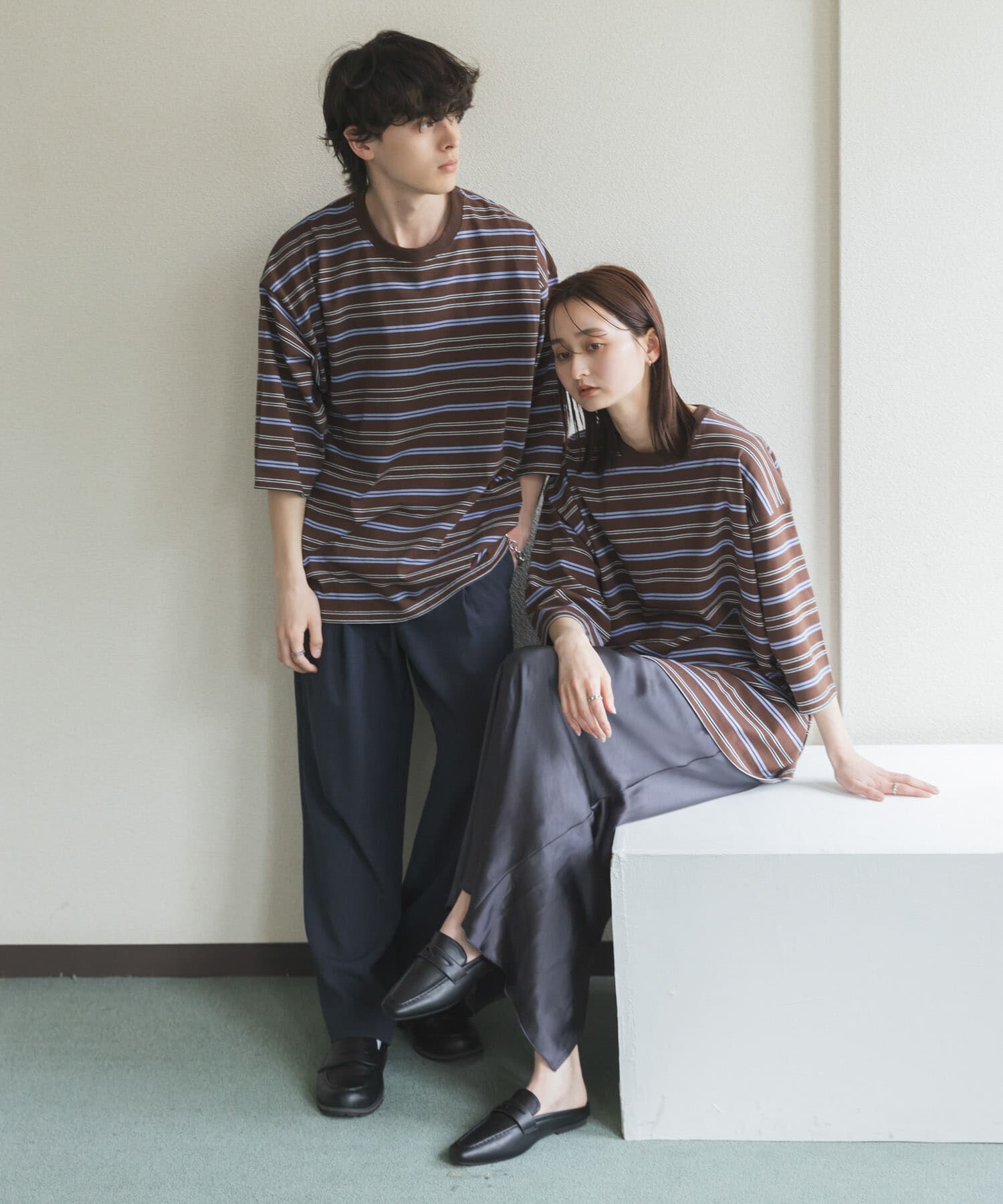 SENSE OF PLACE by URBAN RESEARCH「『ユニセックス』ボーダーエクストラルーズTシャツ」|Tシャツ・カットソー|