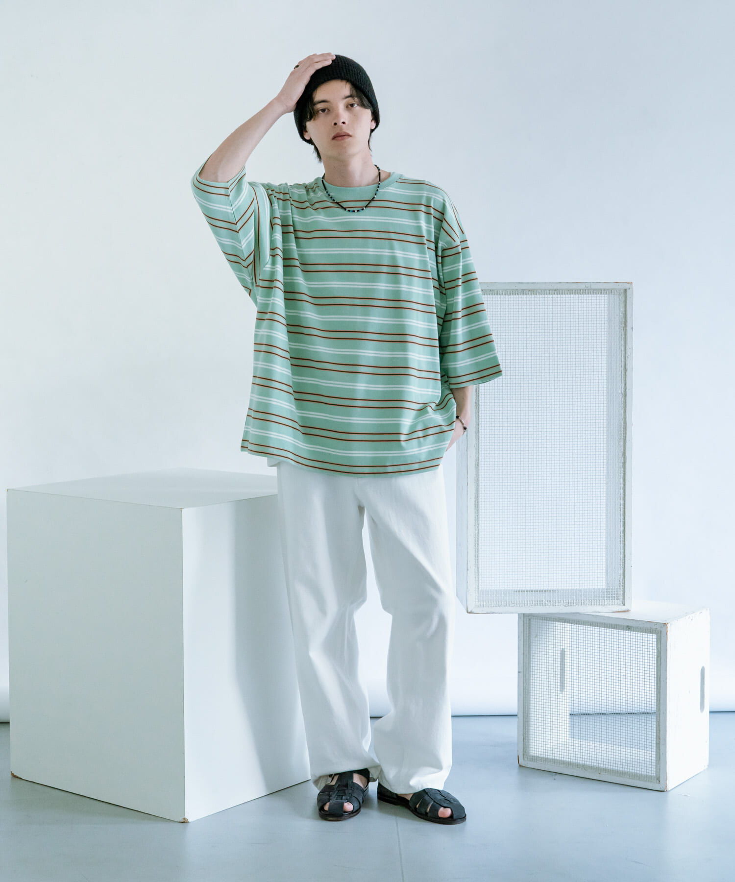 SENSE OF PLACE by URBAN RESEARCH「『ユニセックス』ボーダーエクストラルーズTシャツ」|Tシャツ・カットソー|