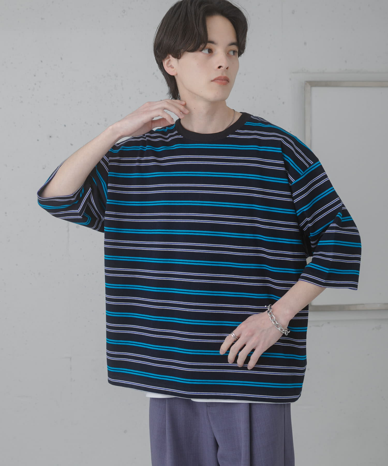 SENSE OF PLACE by URBAN RESEARCH「『ユニセックス』ボーダーエクストラルーズTシャツ」|Tシャツ・カットソー|
