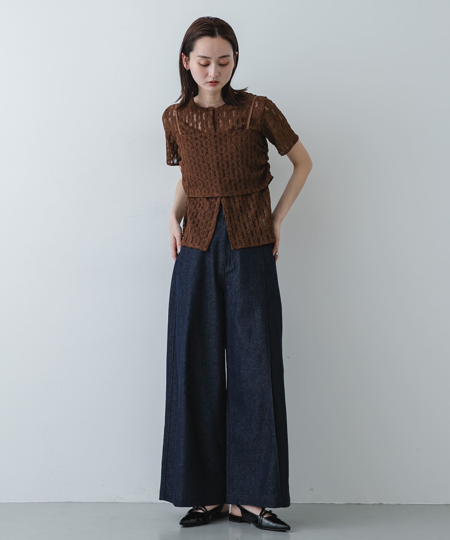 SENSE OF PLACE by URBAN RESEARCH「レースビスチェアンサンブルカットトップ」|Tシャツ・カットソー|