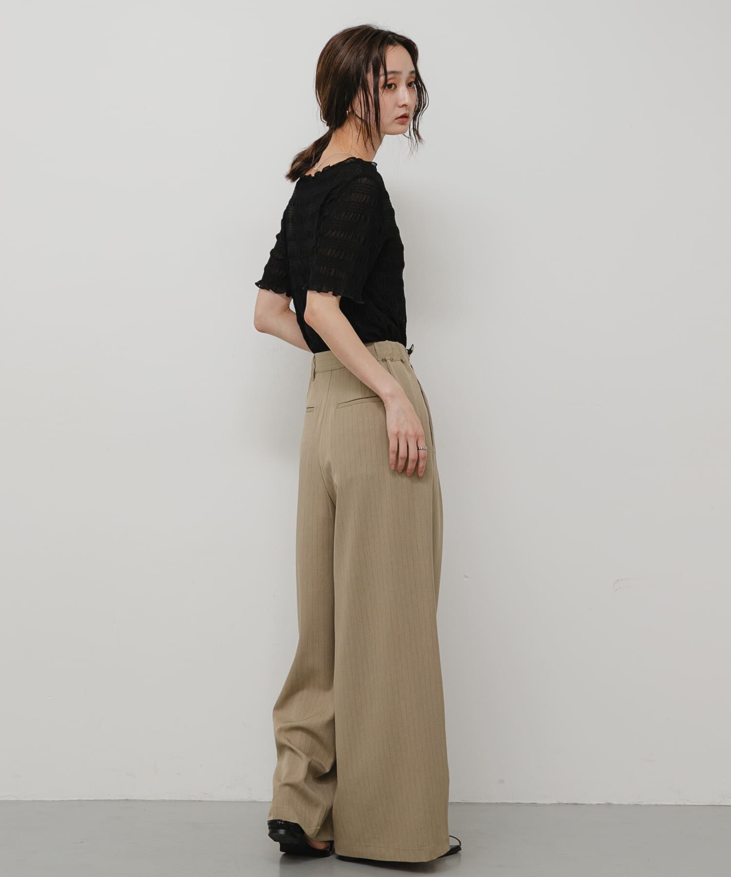 SENSE OF PLACE by URBAN RESEARCH「シャーリングシアートップ(5分袖)」|Tシャツ・カットソー|