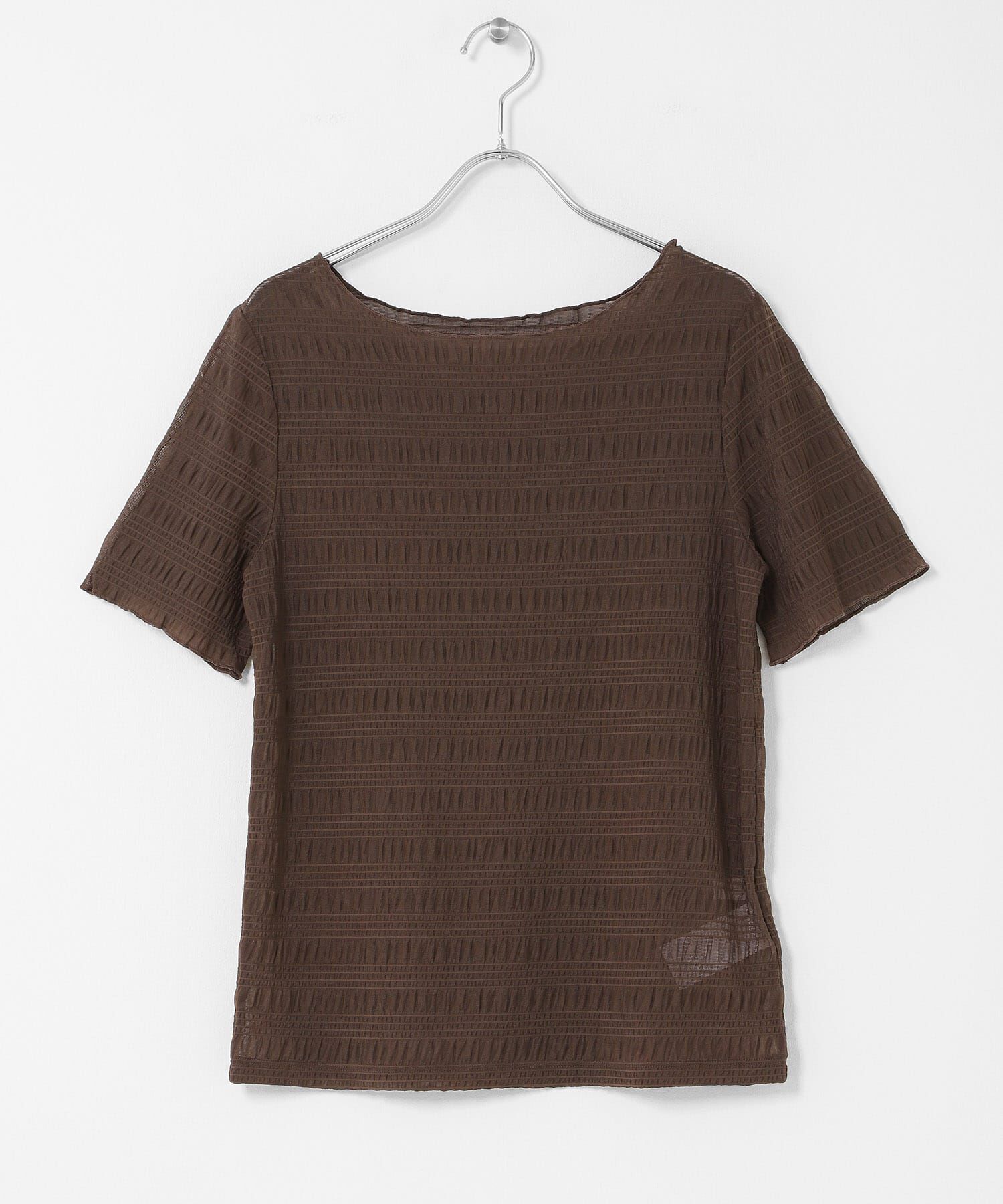 SENSE OF PLACE by URBAN RESEARCH「シャーリングシアートップ(5分袖)」|Tシャツ・カットソー|