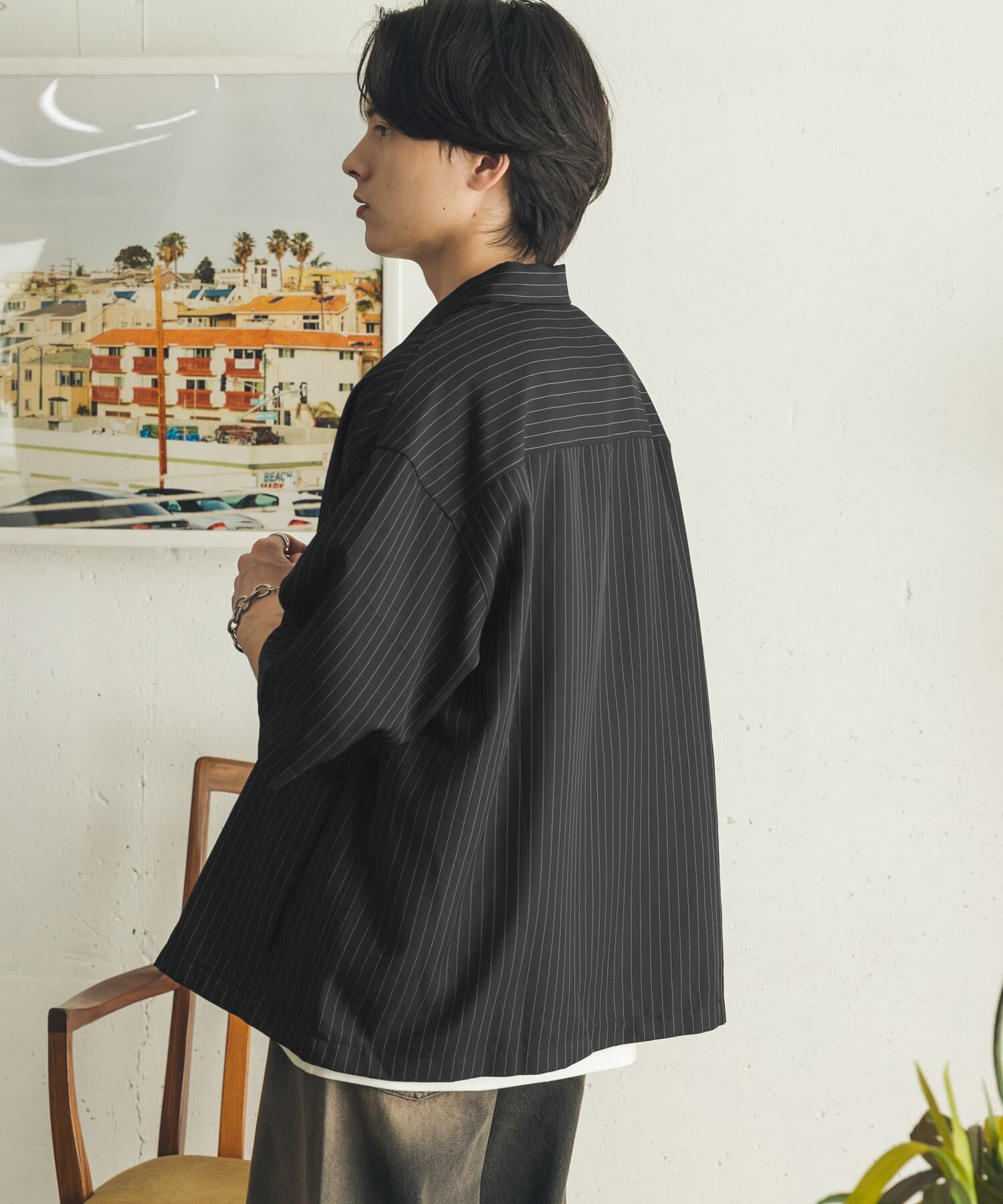 SENSE OF PLACE by URBAN RESEARCH「エクストラルーズストライプジップシャツ」|シャツ・ブラウス|