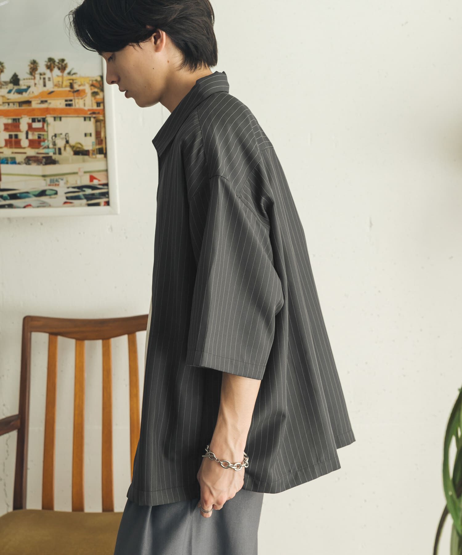 SENSE OF PLACE by URBAN RESEARCH「エクストラルーズストライプジップシャツ」|シャツ・ブラウス|