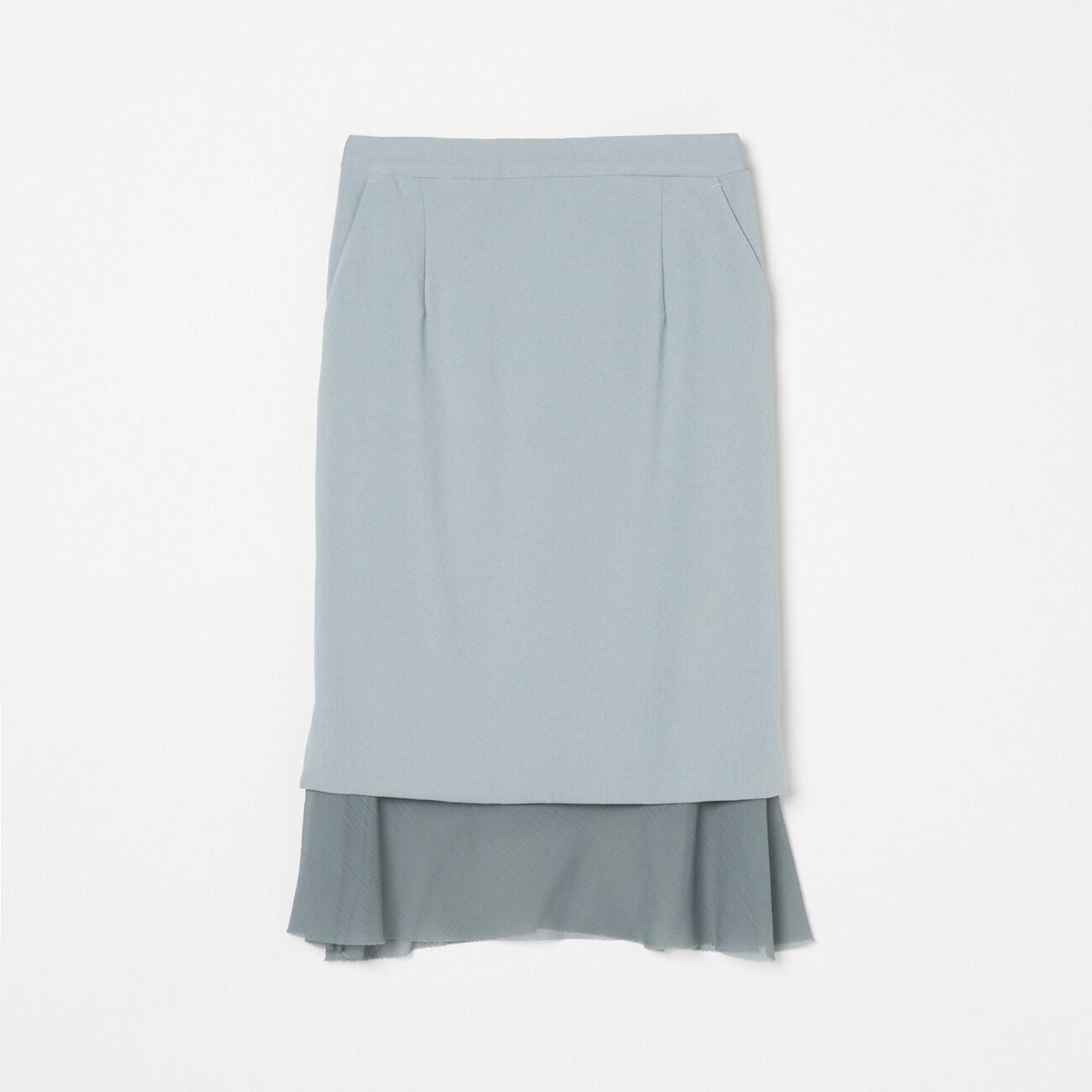 HELIOPOLE「HELIOPOLE CREPE & SHEER COMBI SK」|スカート|グリーン