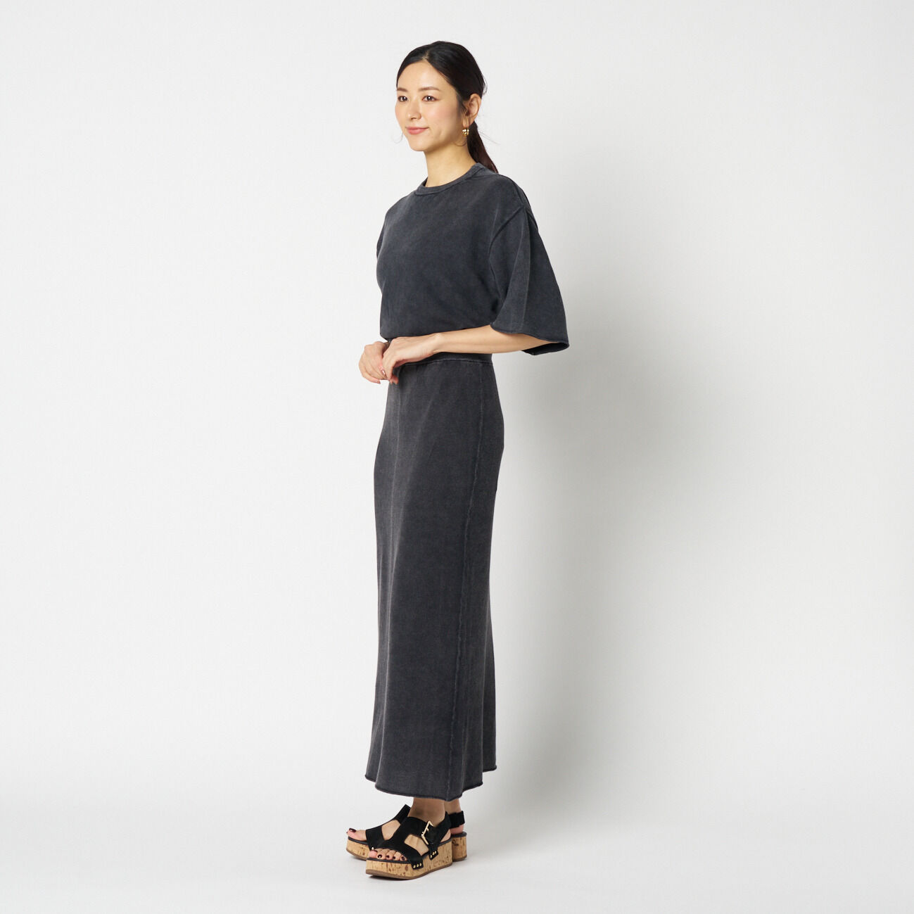 HELIOPOLE「HELIOPOLE FADE RIB KNIT I LINE SKIRT」|スカート|