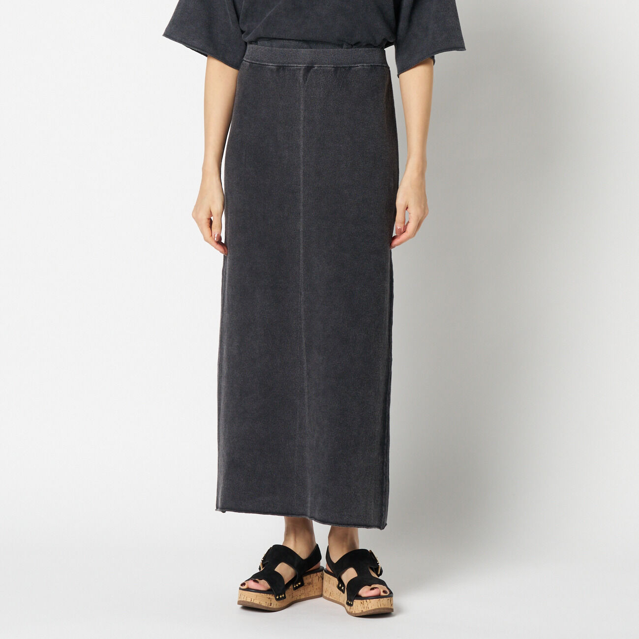 HELIOPOLE「HELIOPOLE FADE RIB KNIT I LINE SKIRT」|スカート|