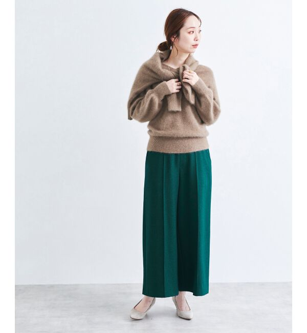 le.coeur blanc「ウールライクワイドクロップドパンツ」|スラックス|